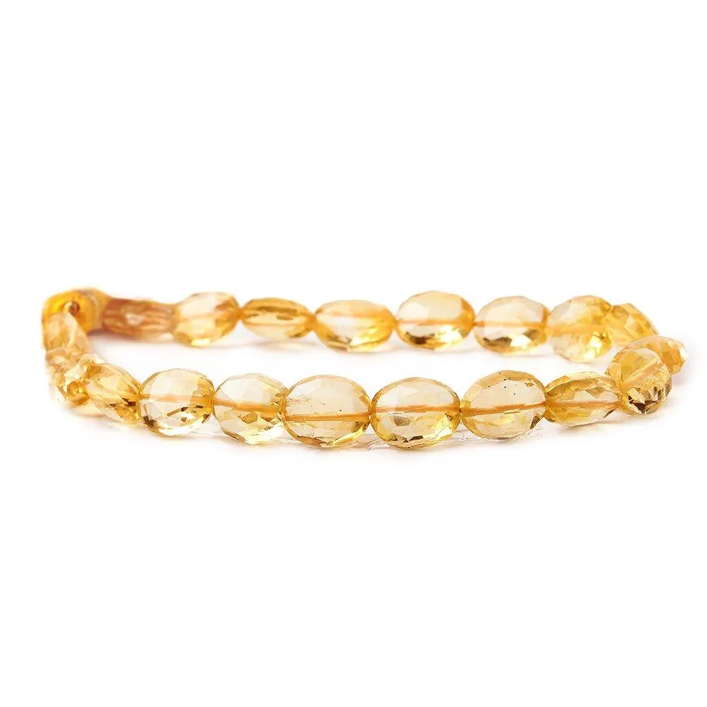 10mm Citrine Straight Drilled Faceted Oval Beads, 8 inch