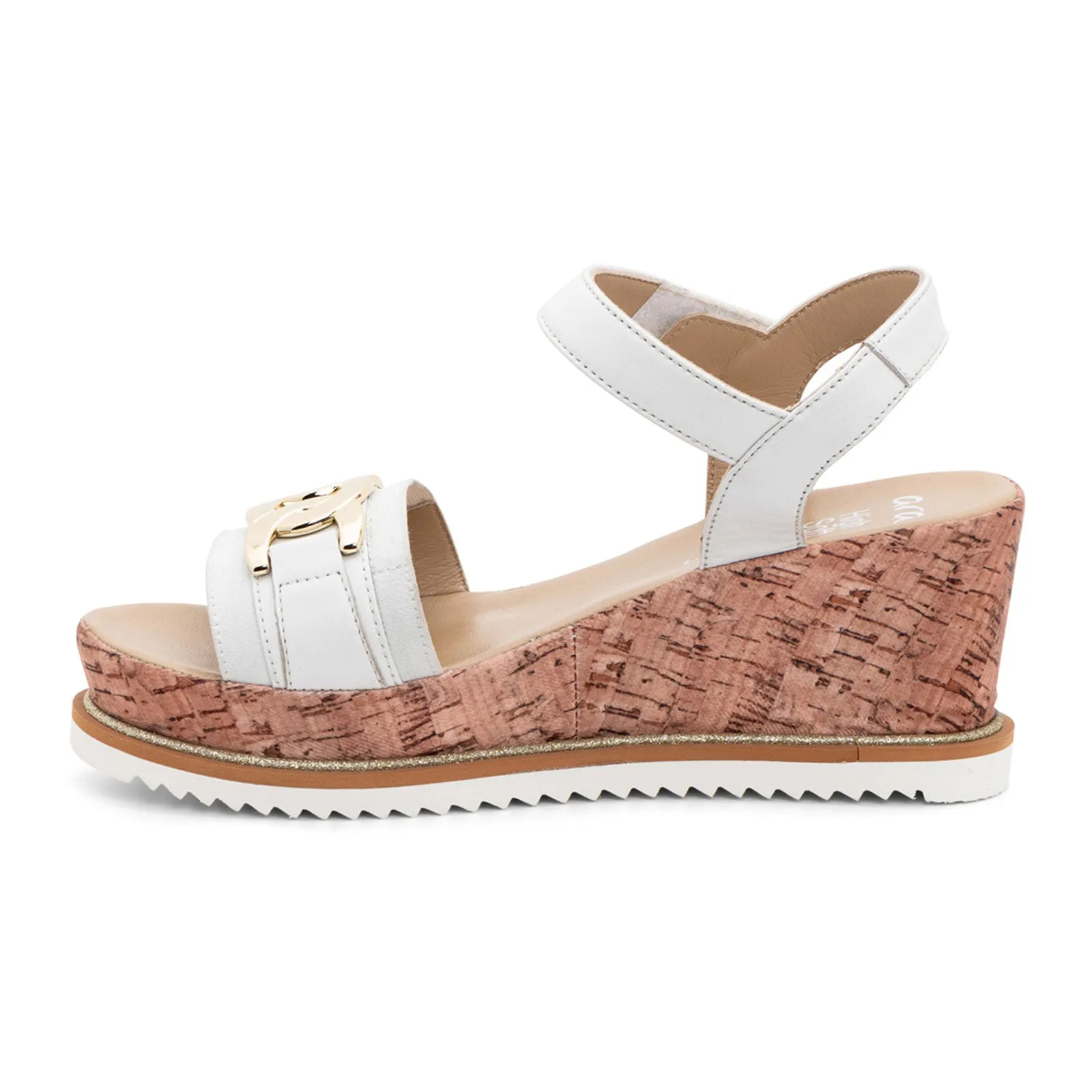 Ara Palmdale Wedge Sandal (Women) - White Nappa Leather