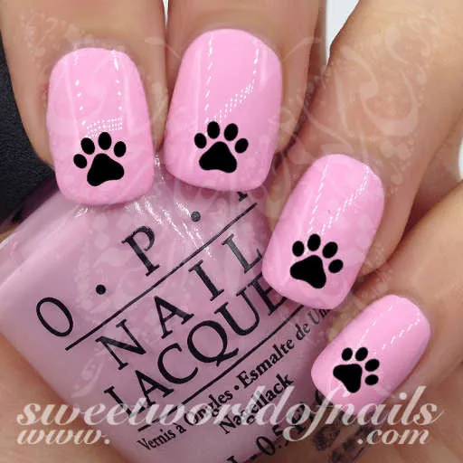 Black Paw Nail Art Nail Water Decals Water Slides