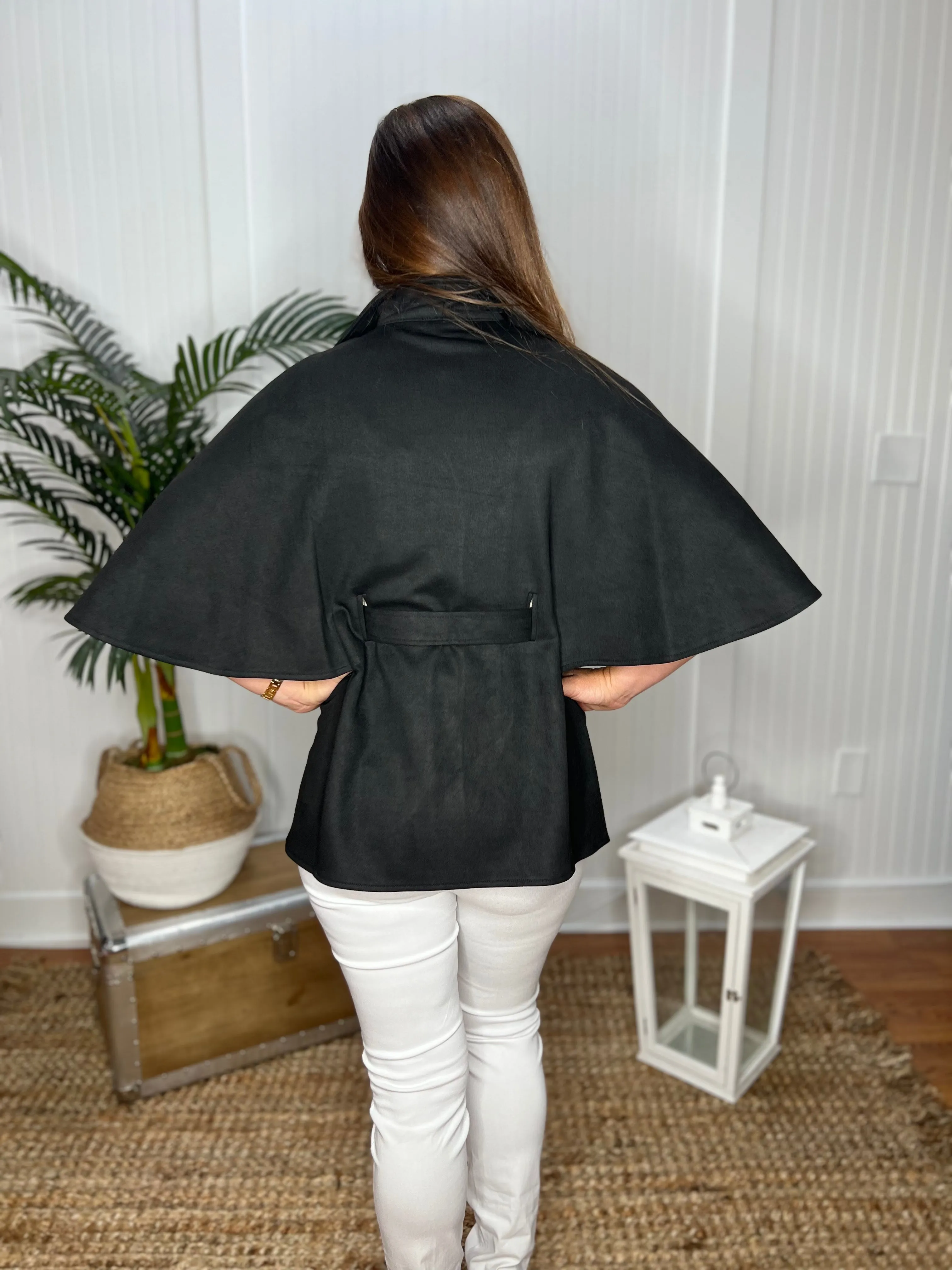 Boho Cape Jacket - Black