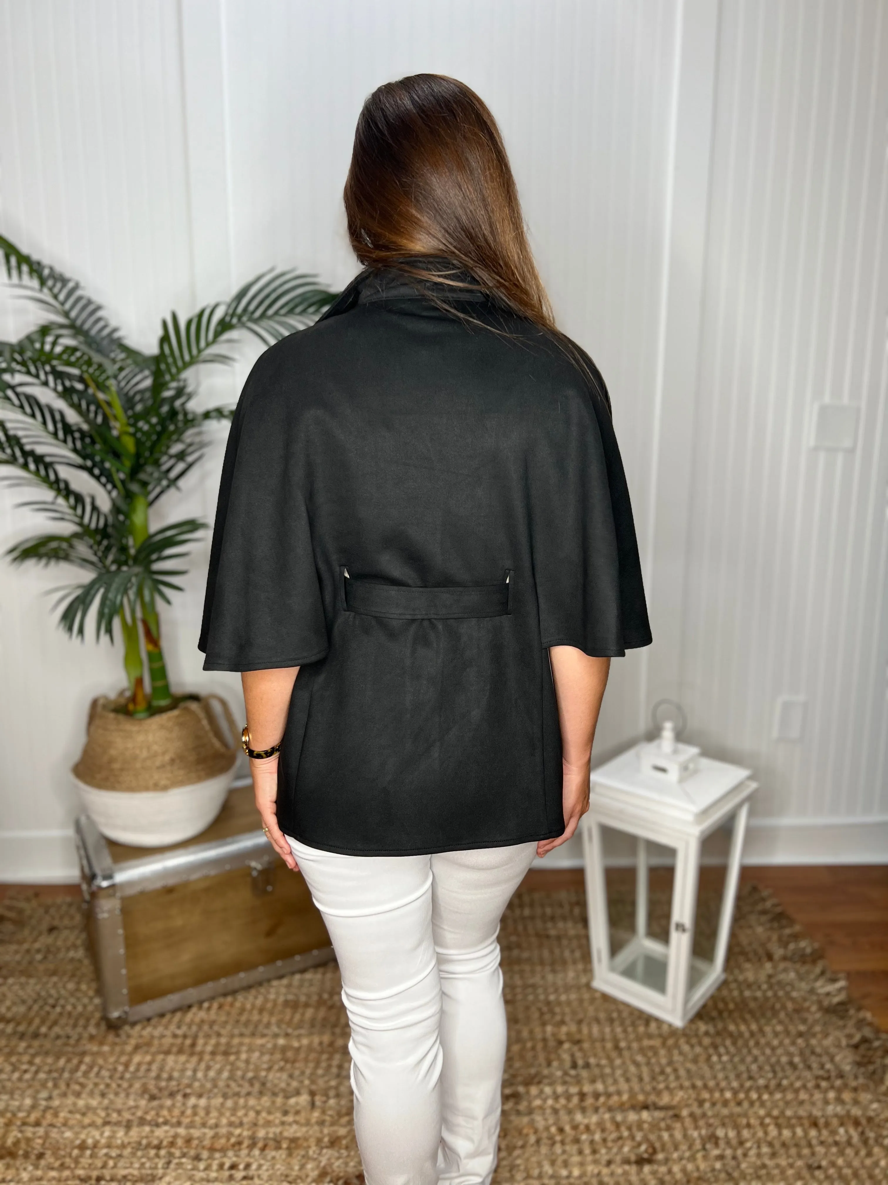 Boho Cape Jacket - Black