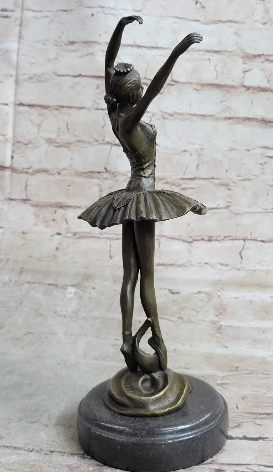 Bronze Ballerina Stretching Statue With Marble Base Art Nouveau Home Decor Deal