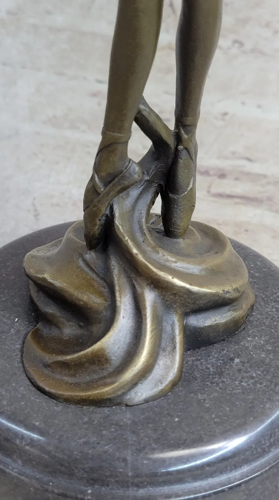 Bronze Ballerina Stretching Statue With Marble Base Art Nouveau Home Decor Deal