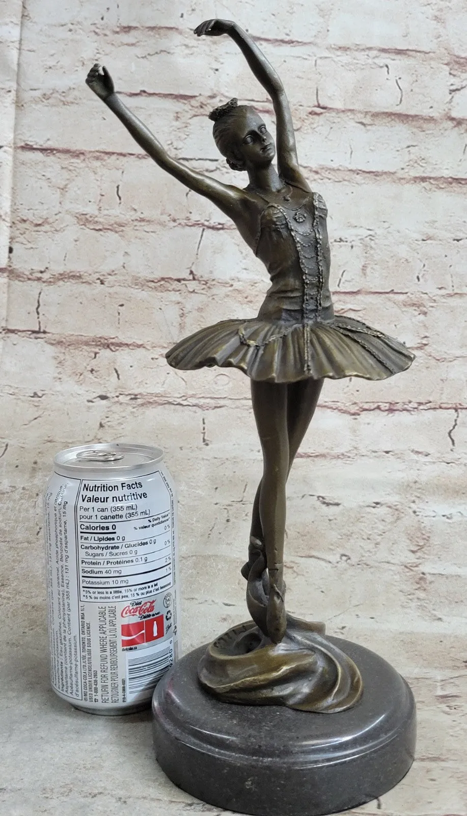 Bronze Ballerina Stretching Statue With Marble Base Art Nouveau Home Decor Deal