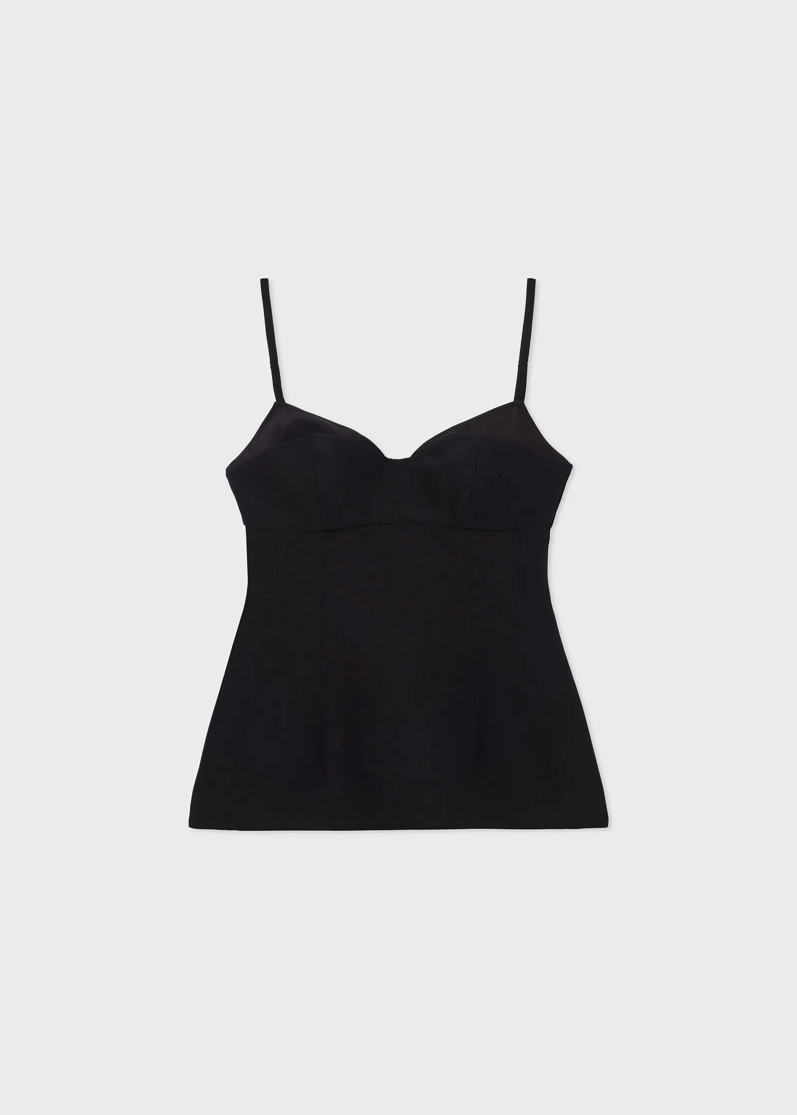 Bustier Hourglass Top in Smooth Faille - Black