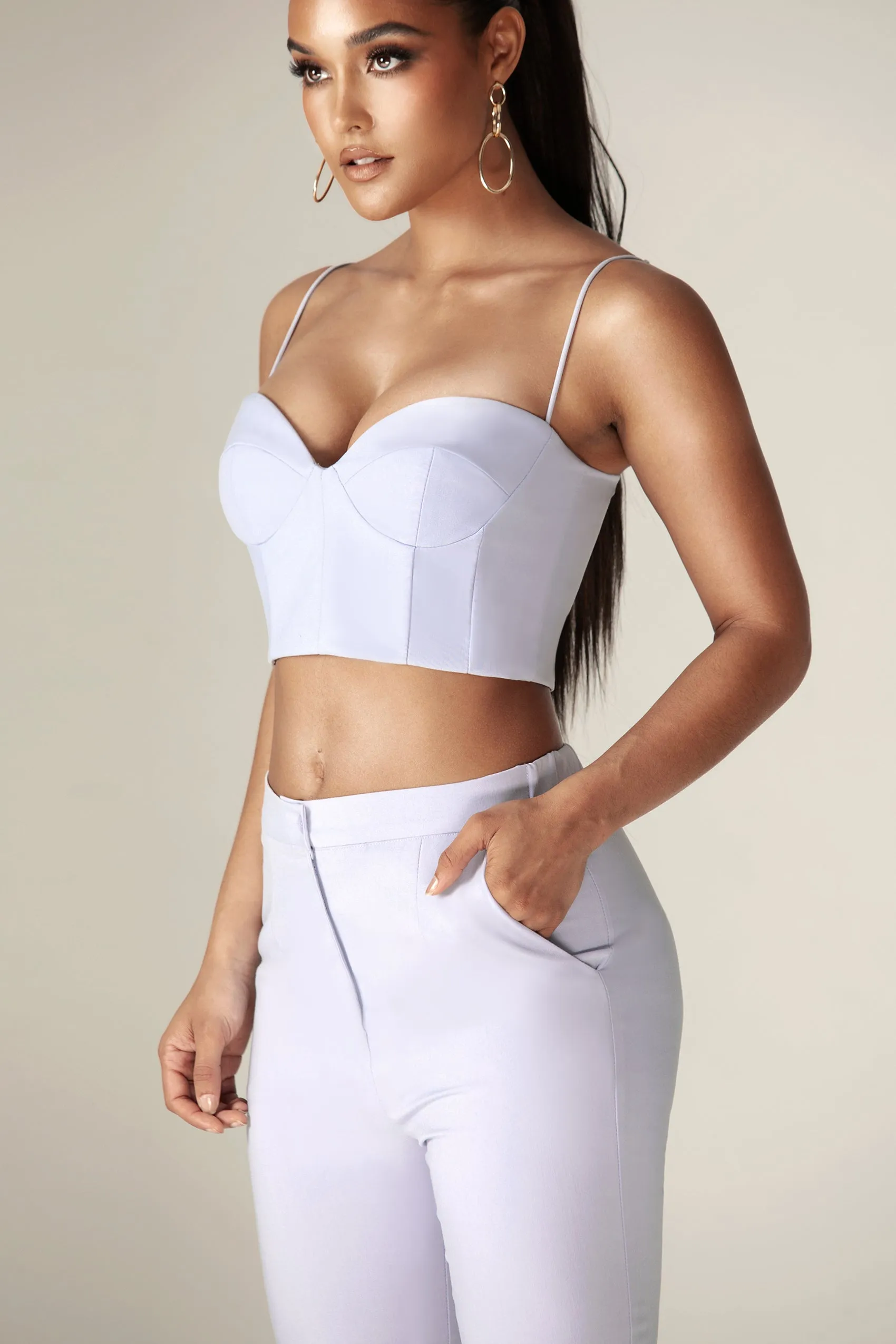 Carla Structure Crop Top (Baby Blue)