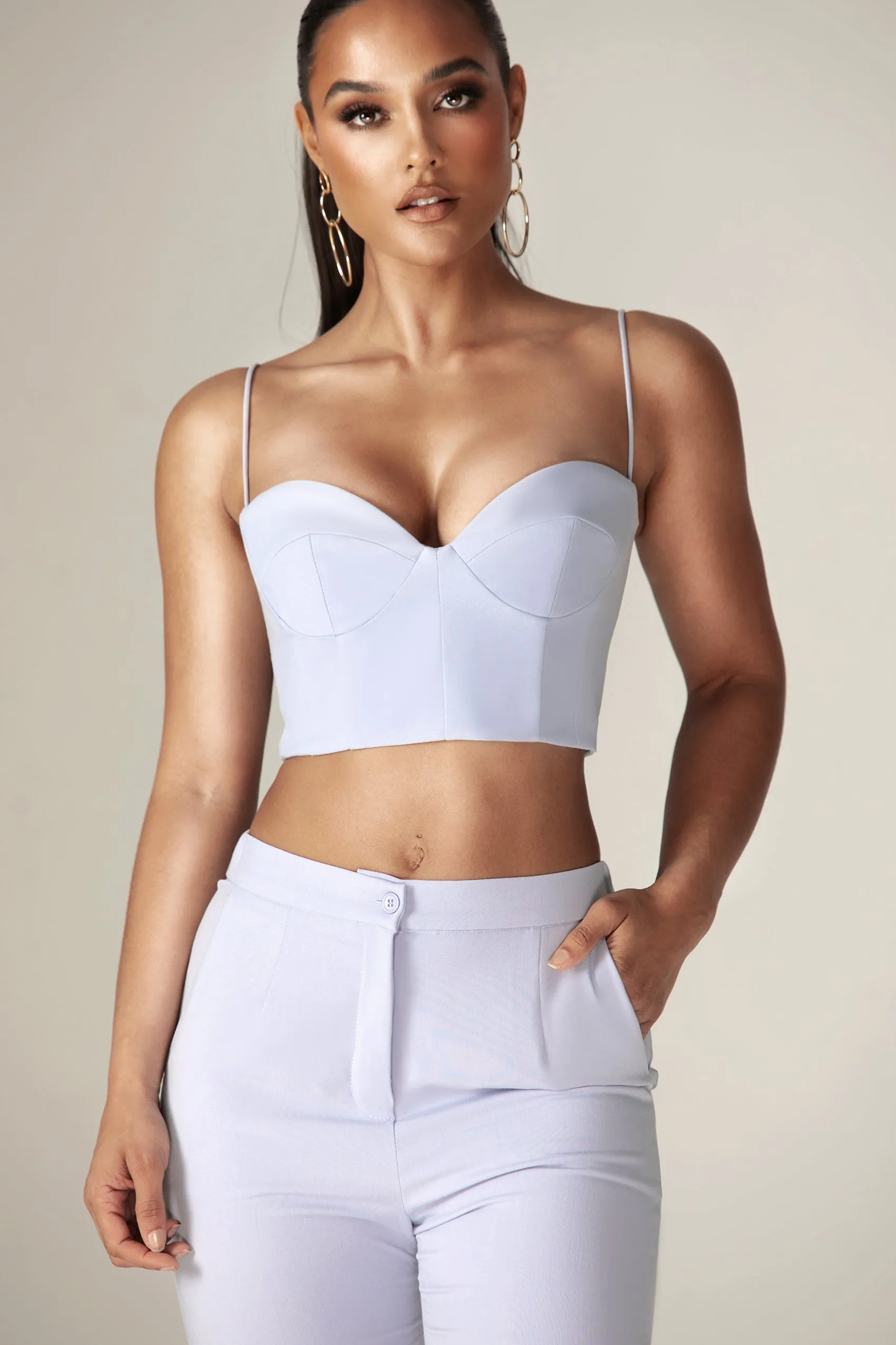 Carla Structure Crop Top (Baby Blue)