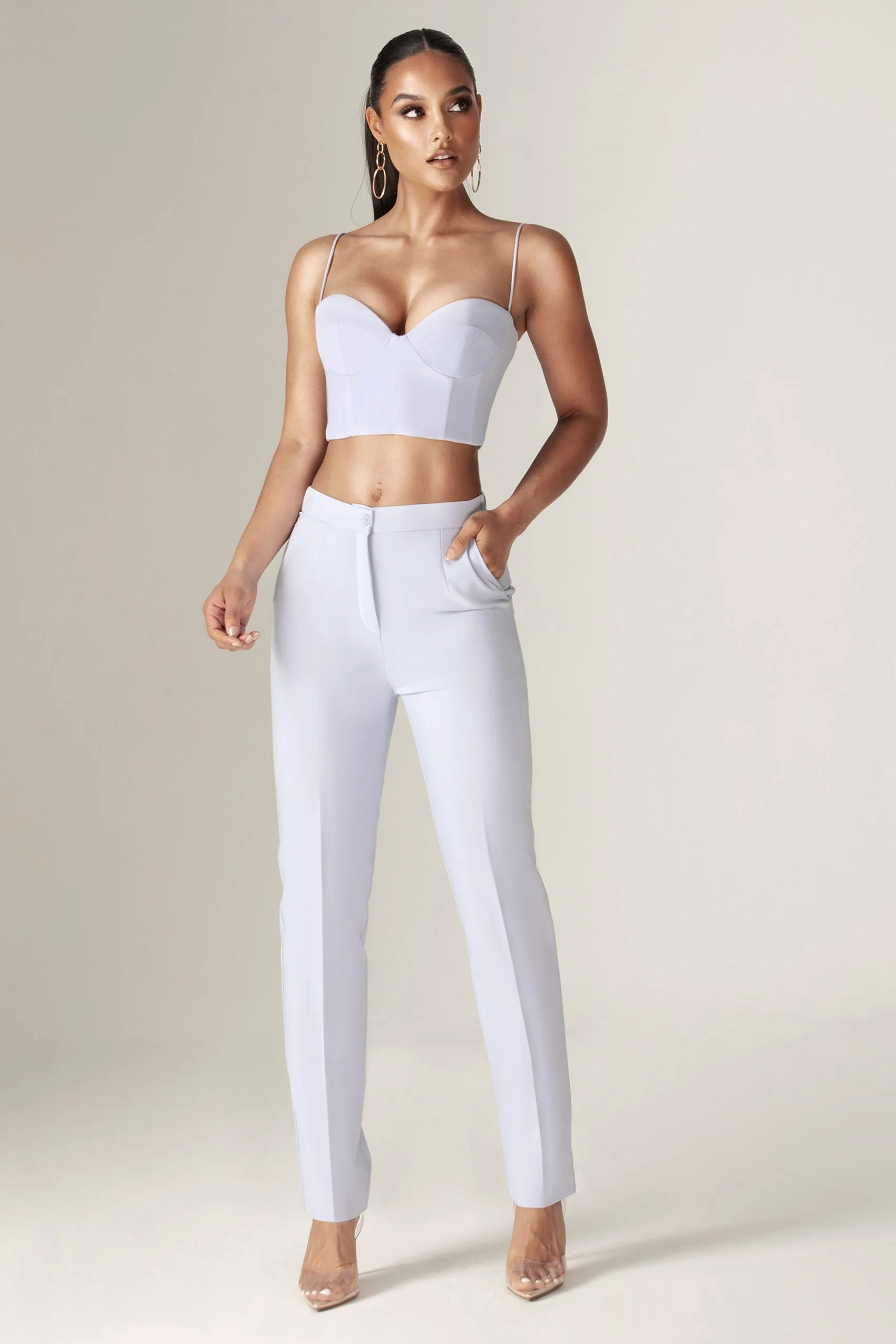 Carla Structure Crop Top (Baby Blue)