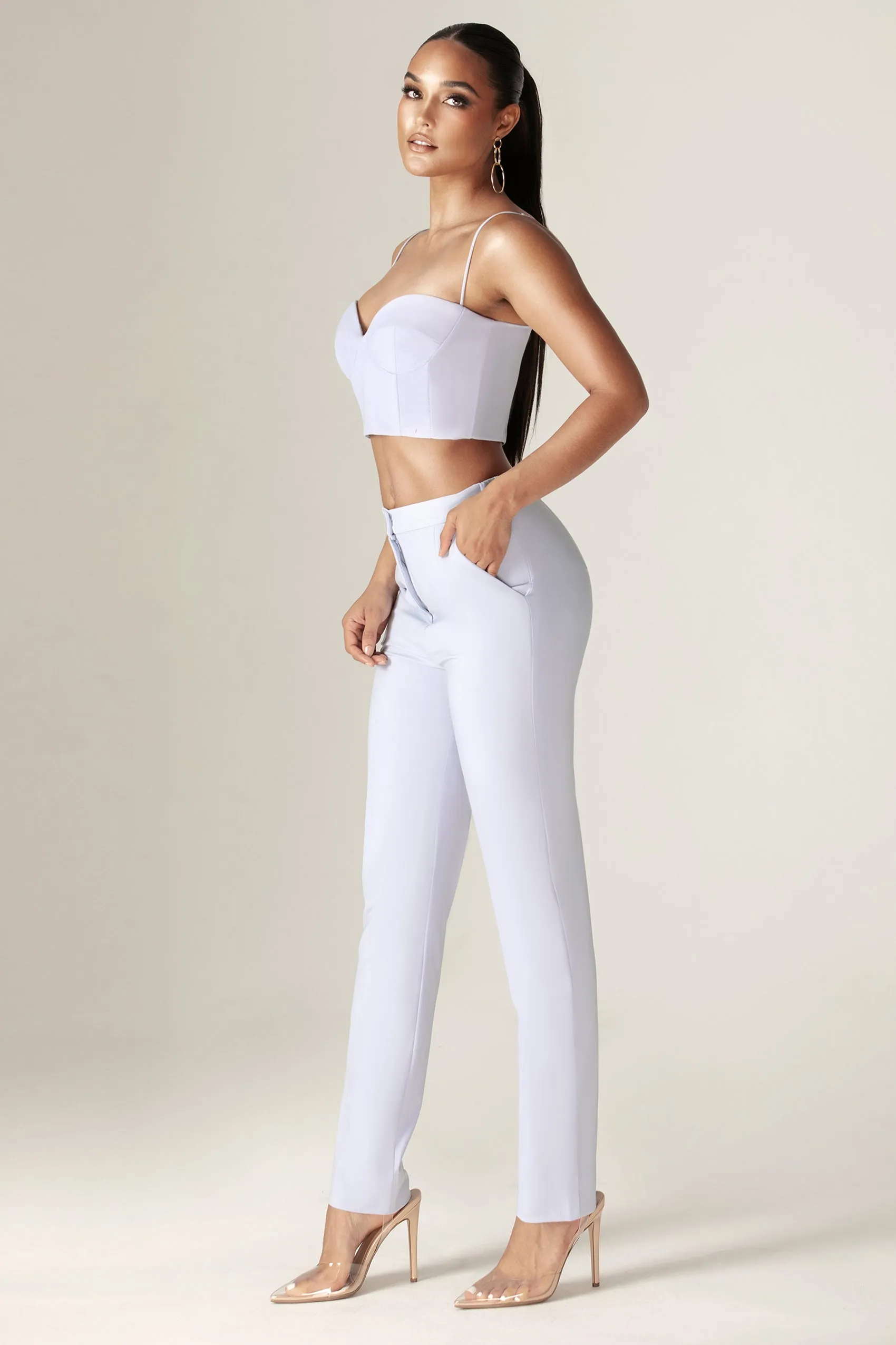 Carla Structure Crop Top (Baby Blue)