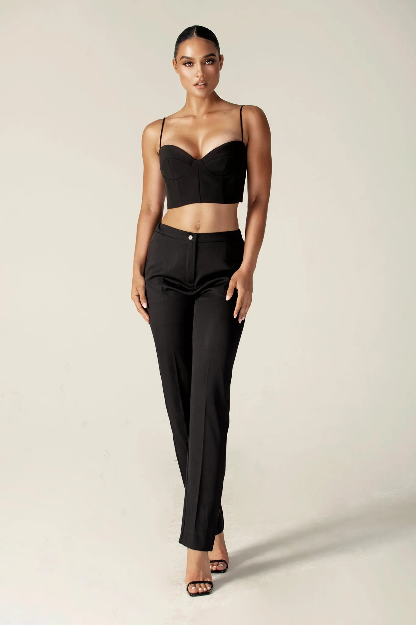 Carla Structure Crop Top (Black)