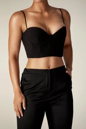 Carla Structure Crop Top (Black)