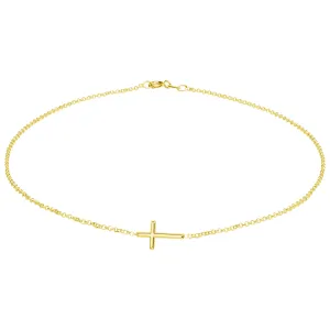 Cherished Moments 14K Gold-Plated Horizontal Cross Necklace