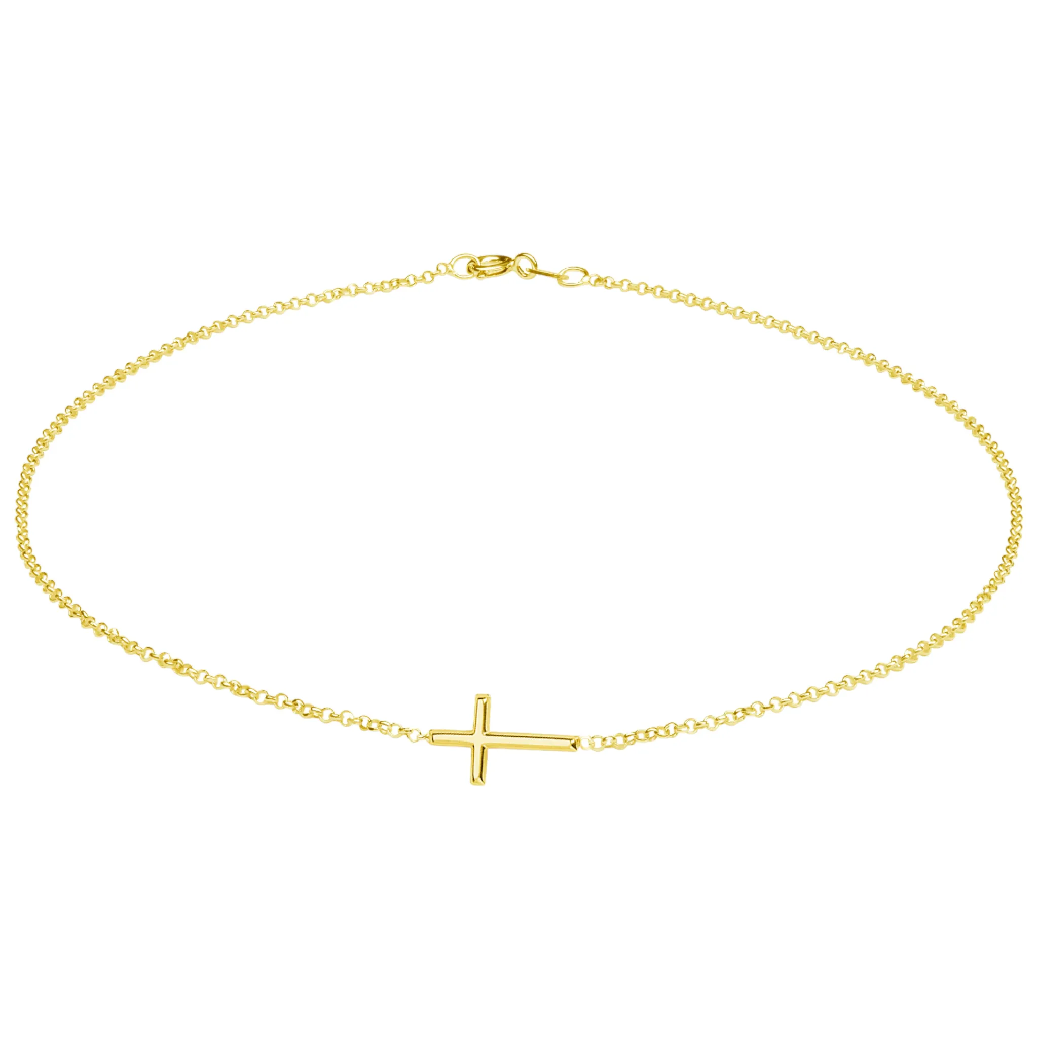 Cherished Moments 14K Gold-Plated Horizontal Cross Necklace