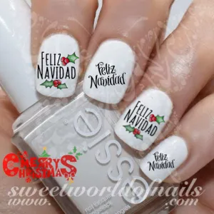 Christmas Feliz Navidad Nail Water Decals