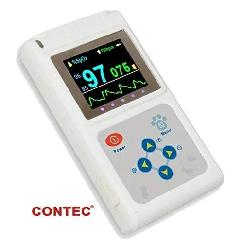 CONTEC Veterinary Handheld CMS60D-Vet Pulse Tester Pulse Oxygen Saturation and Pulse Rate Tongue Probe Pets/Animals/cat/Dog with PC Software