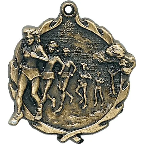 cross country, f sculptured medal