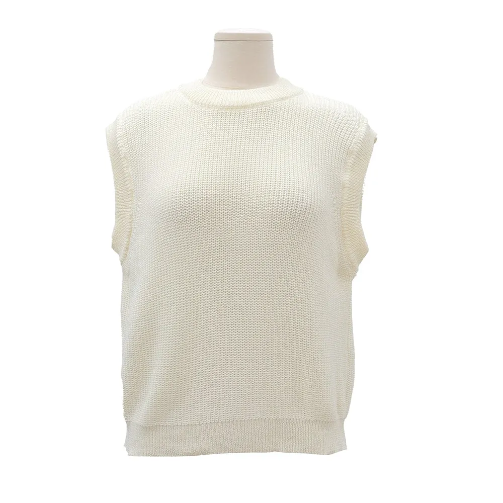 Daily Round Neck Knit Vest OA15