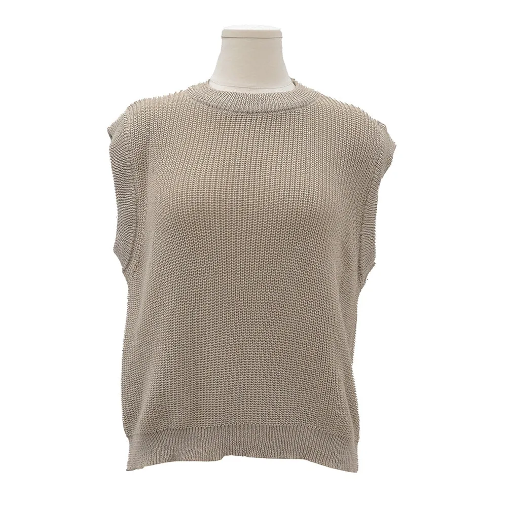 Daily Round Neck Knit Vest OA15