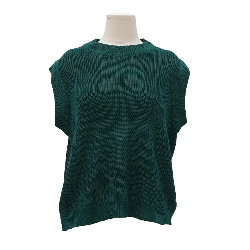 Daily Round Neck Knit Vest OA15