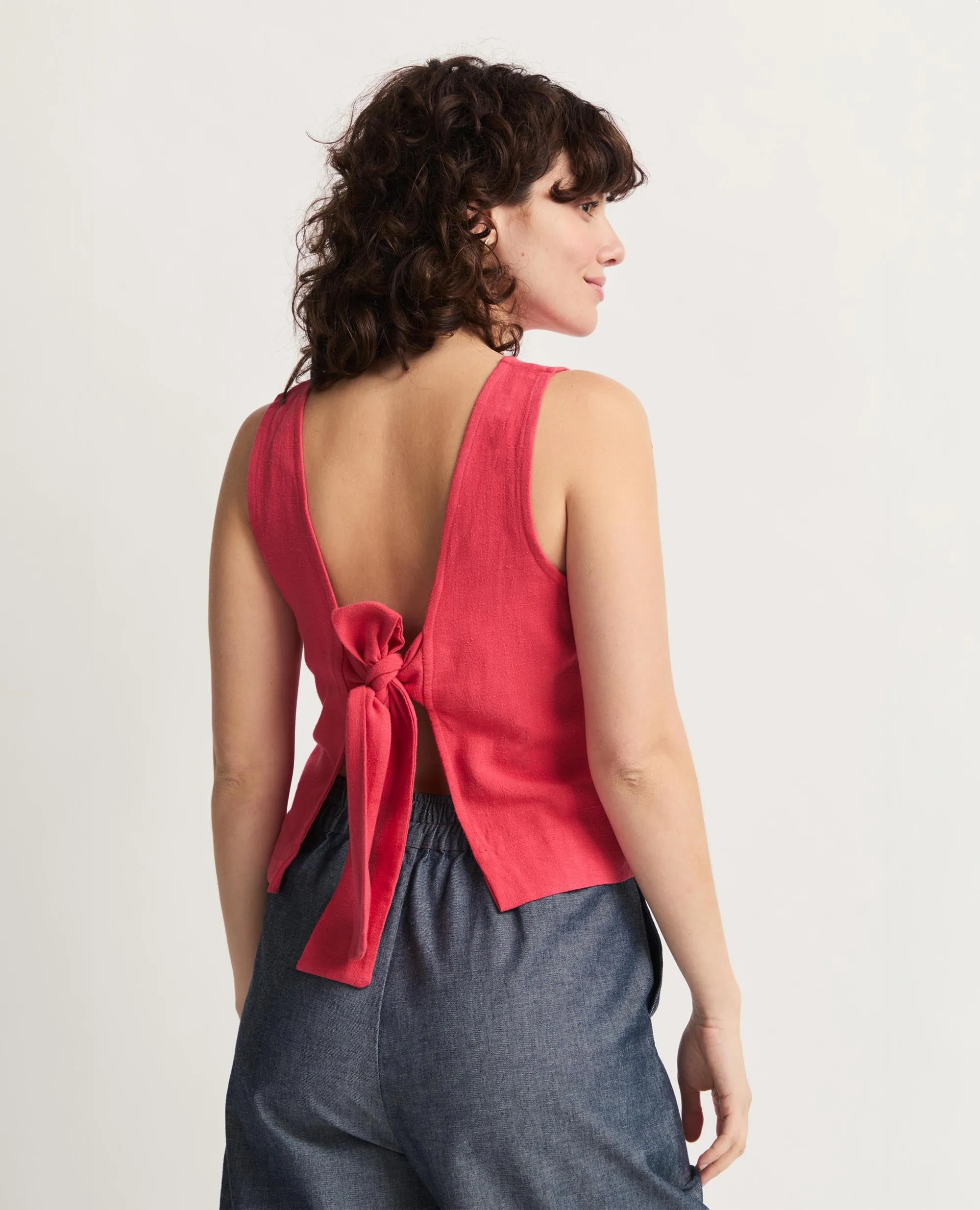 Didi | Sleeveless Open Back Tank Blouse