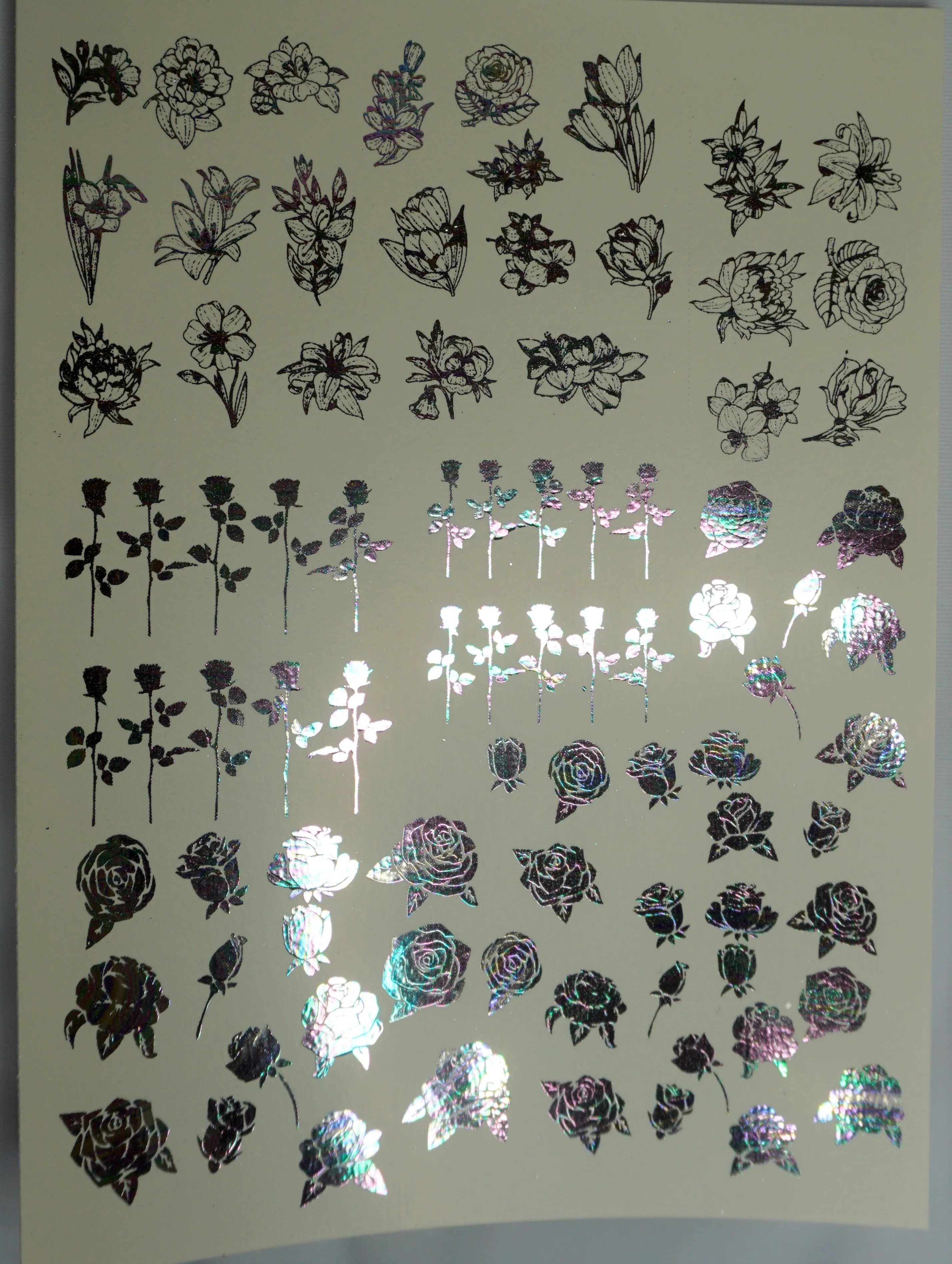 Flower Foil Water Slide Decals