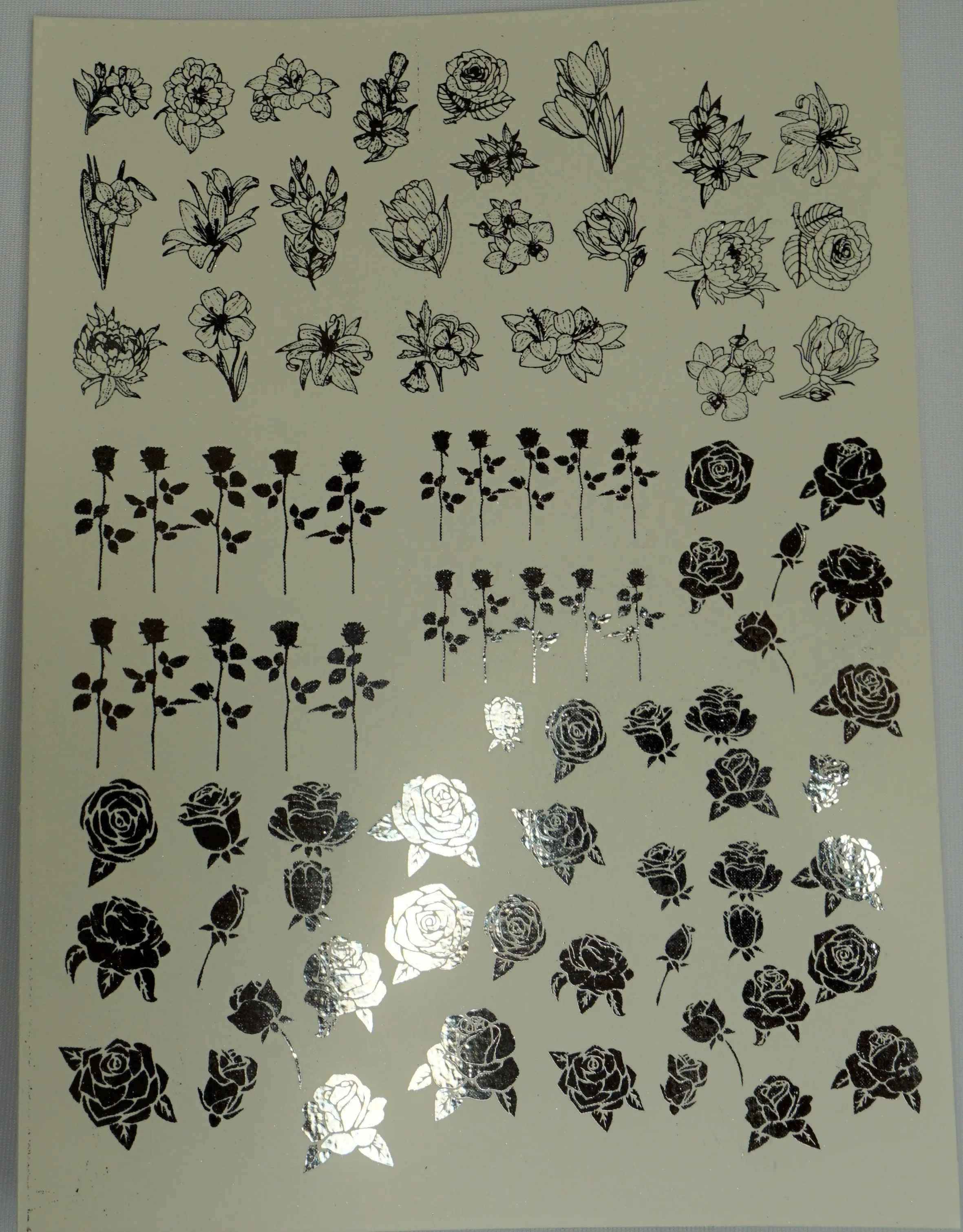 Flower Foil Water Slide Decals