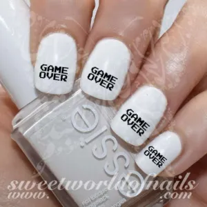 Game Over Nail Art Nail Water Decals Water Slides