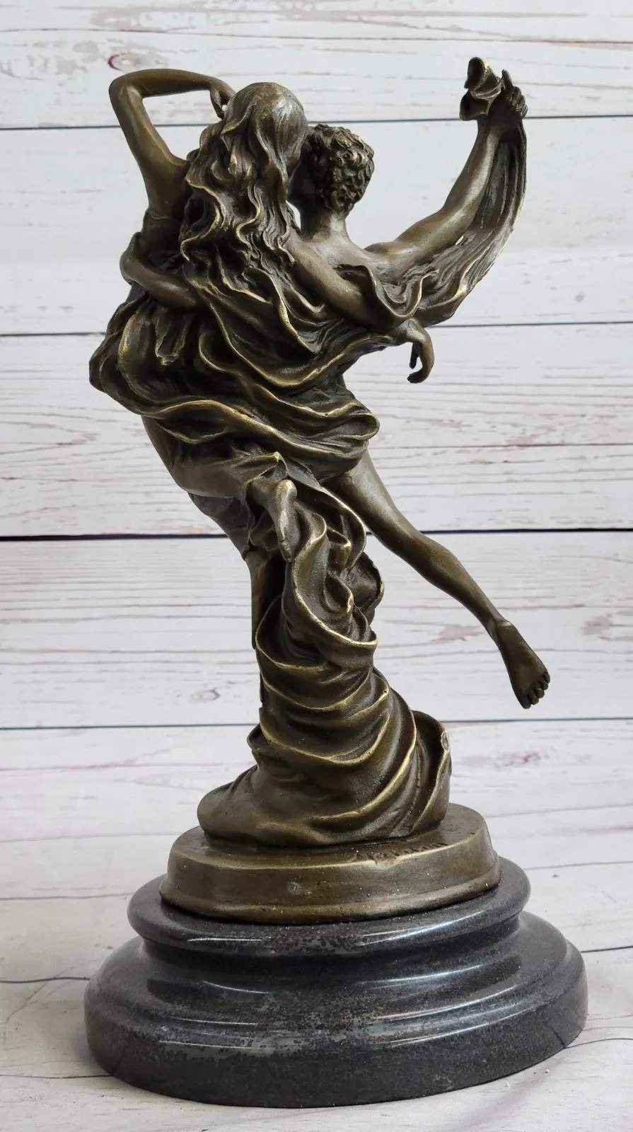 Handmade Art Lovers Cupid Psyche Eros Aphrodite Venus Bronze Marble Statue