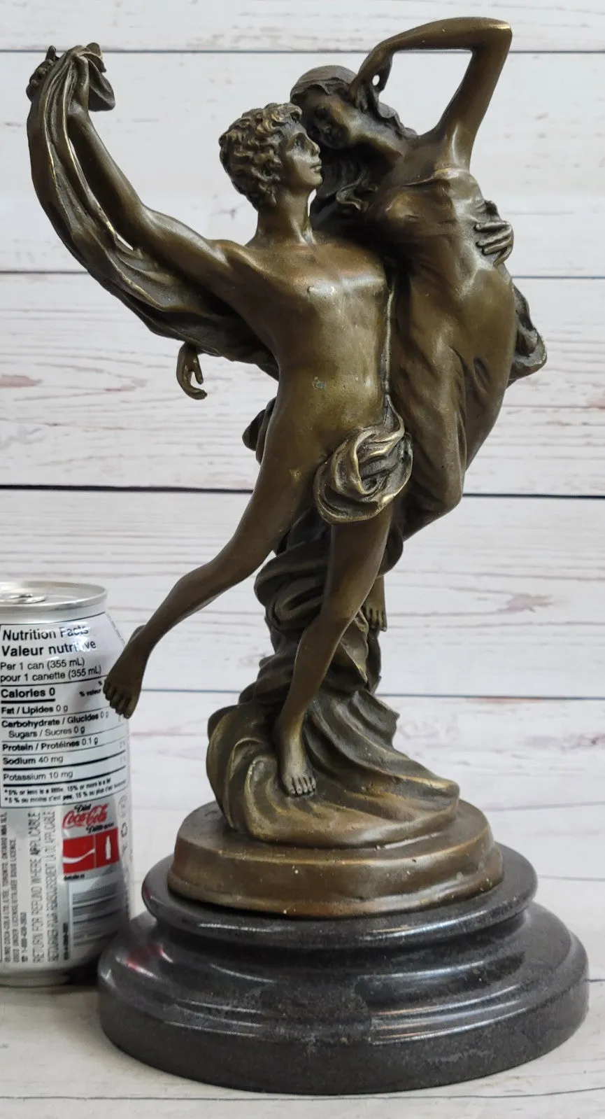 Handmade Art Lovers Cupid Psyche Eros Aphrodite Venus Bronze Marble Statue