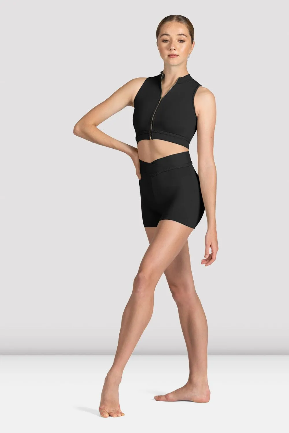 Ladies Mirella Miami Zip Front Crop Top