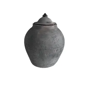 Lidded Village Jar