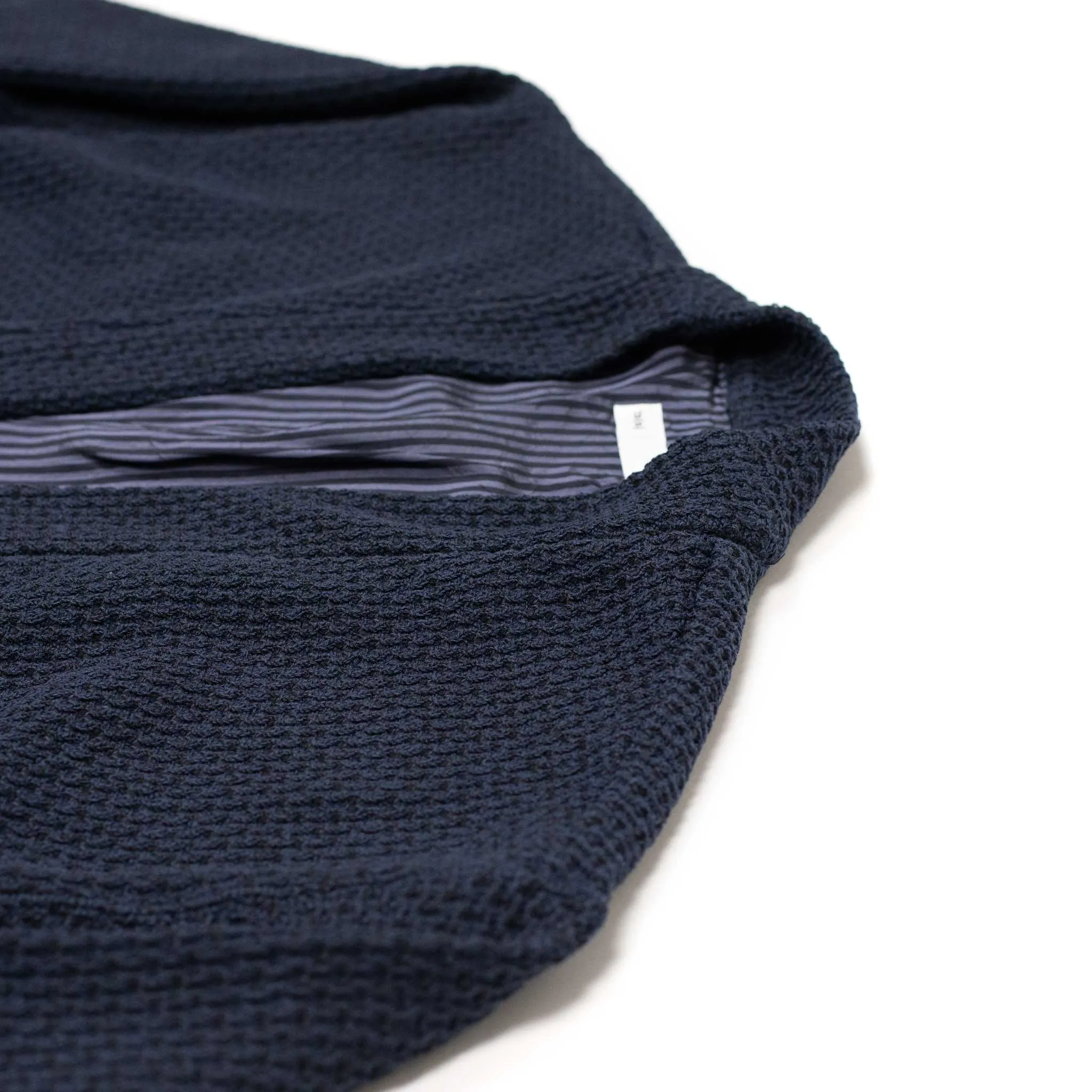 Lined easy cardigan in navy cotton poly knit