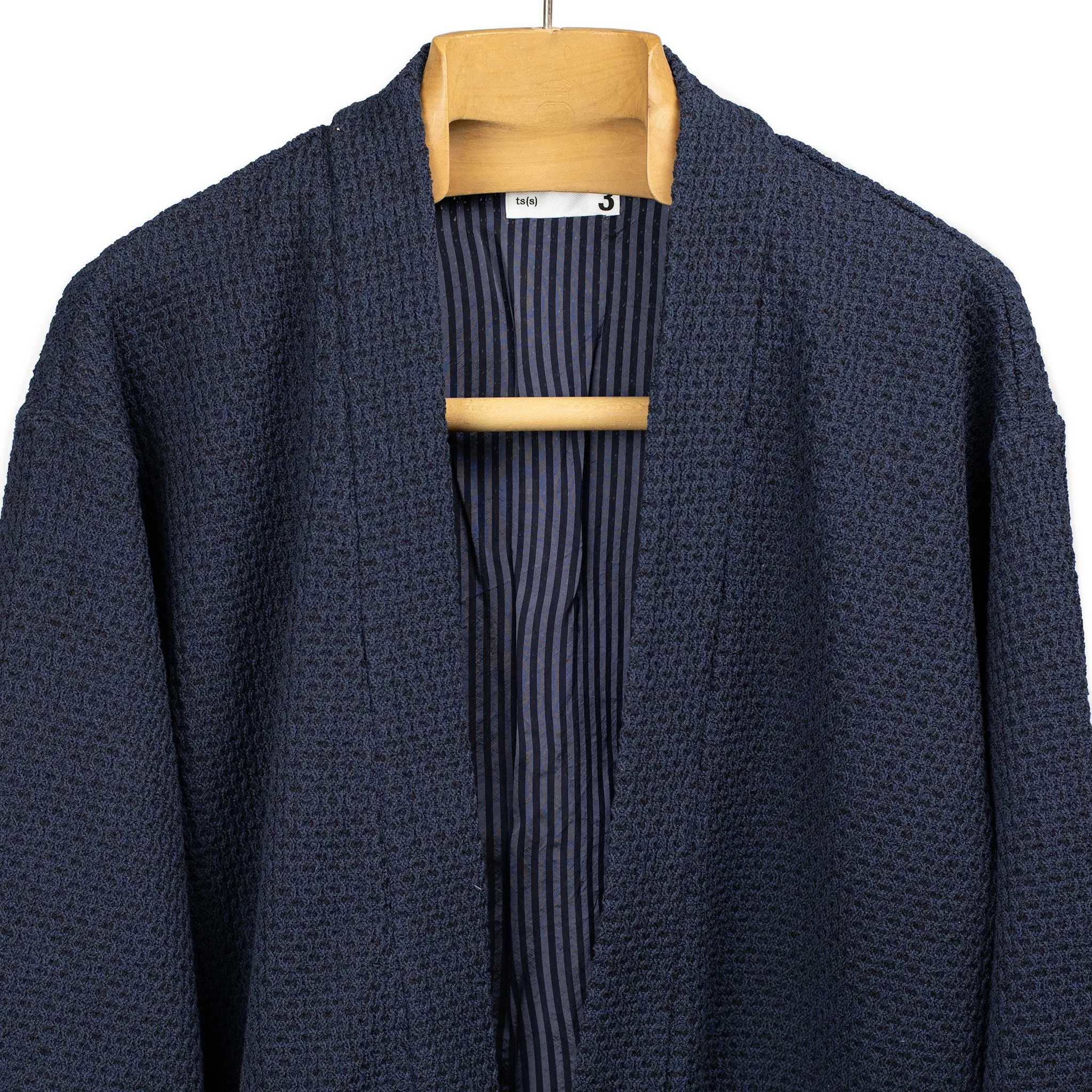 Lined easy cardigan in navy cotton poly knit