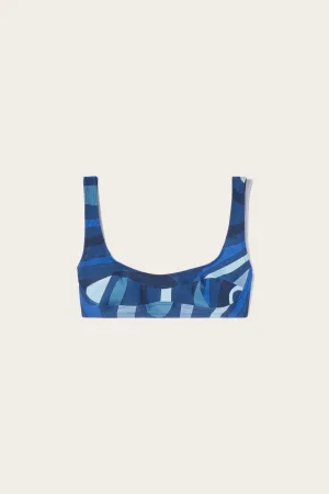 Marmo-Print Bikini Top