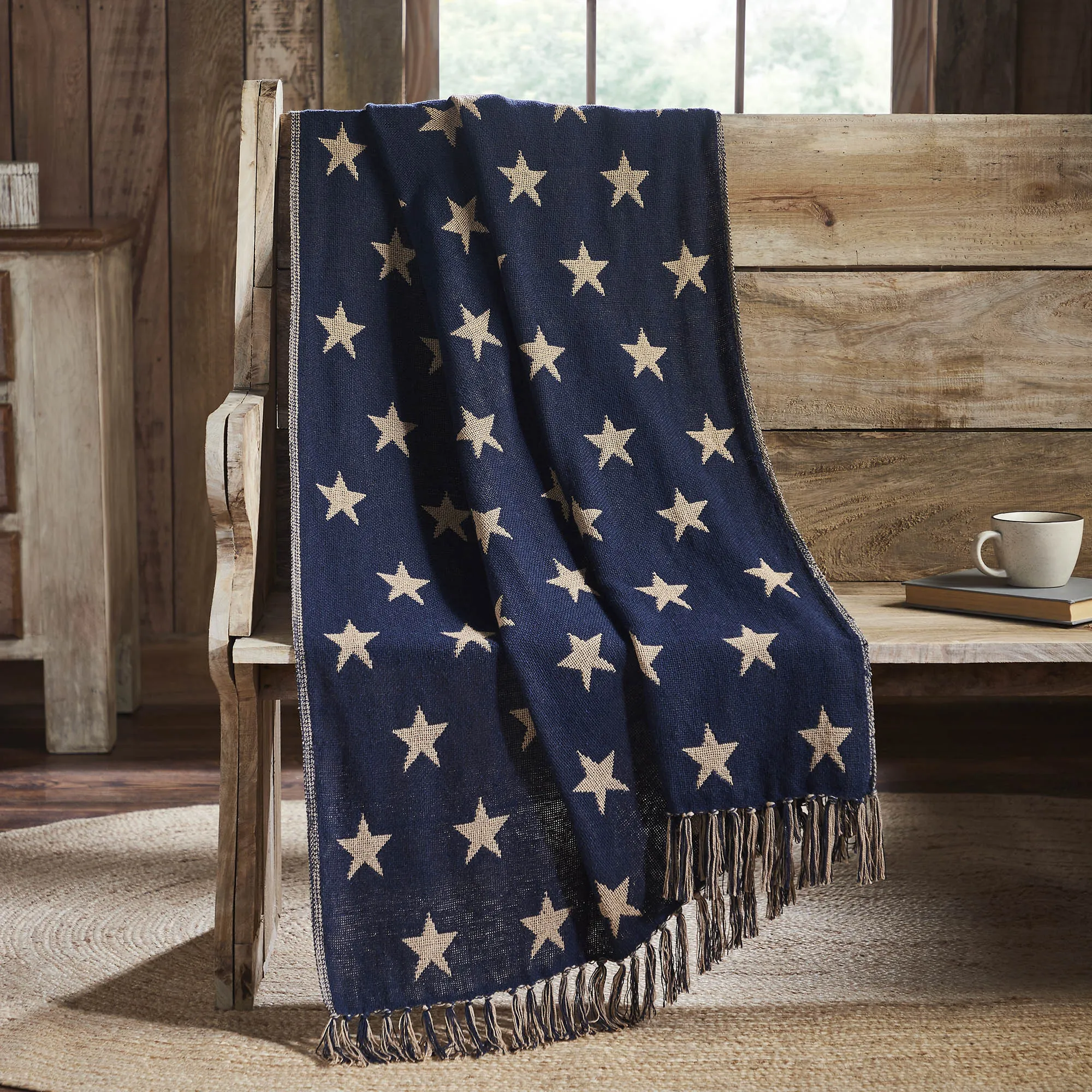 My Country Jacquard Stars Woven Throw 50x60