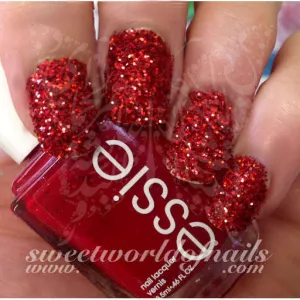 Nail Glitter Red Sparkle Glitter Dust Powder Nail Art