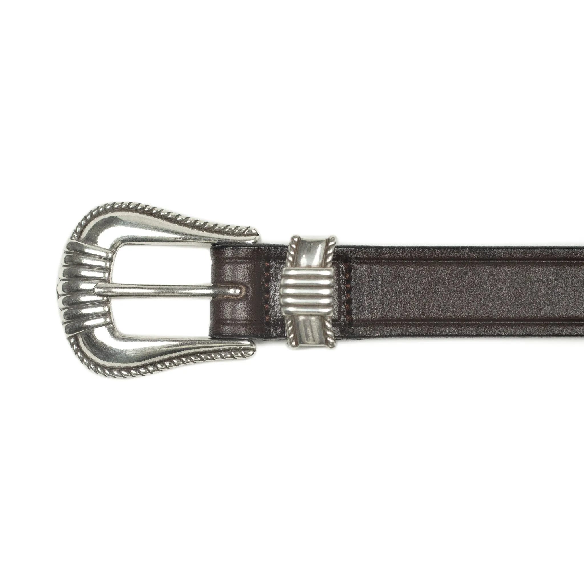 One-inch extended Western belt in havana brown leather (restock)