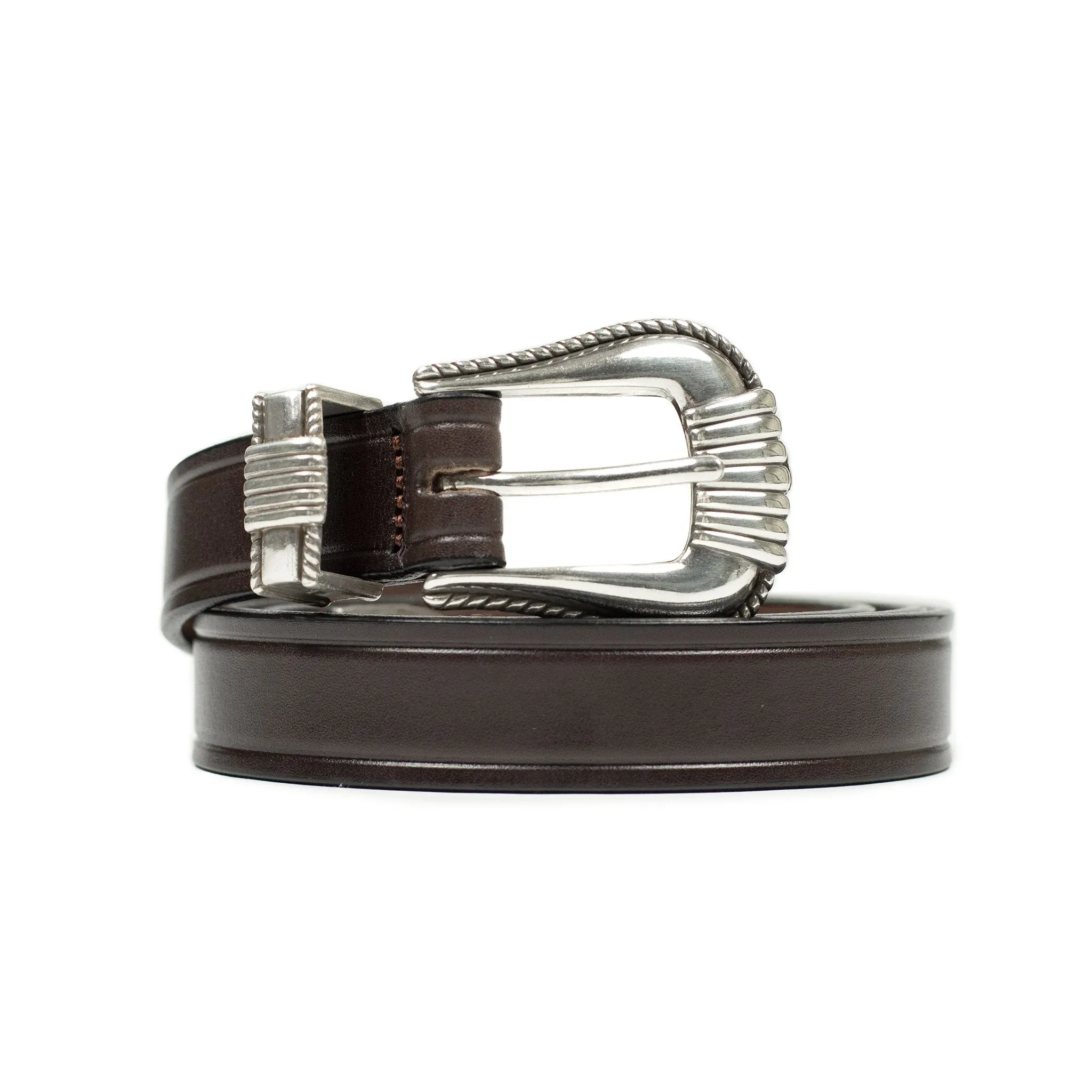 One-inch extended Western belt in havana brown leather (restock)