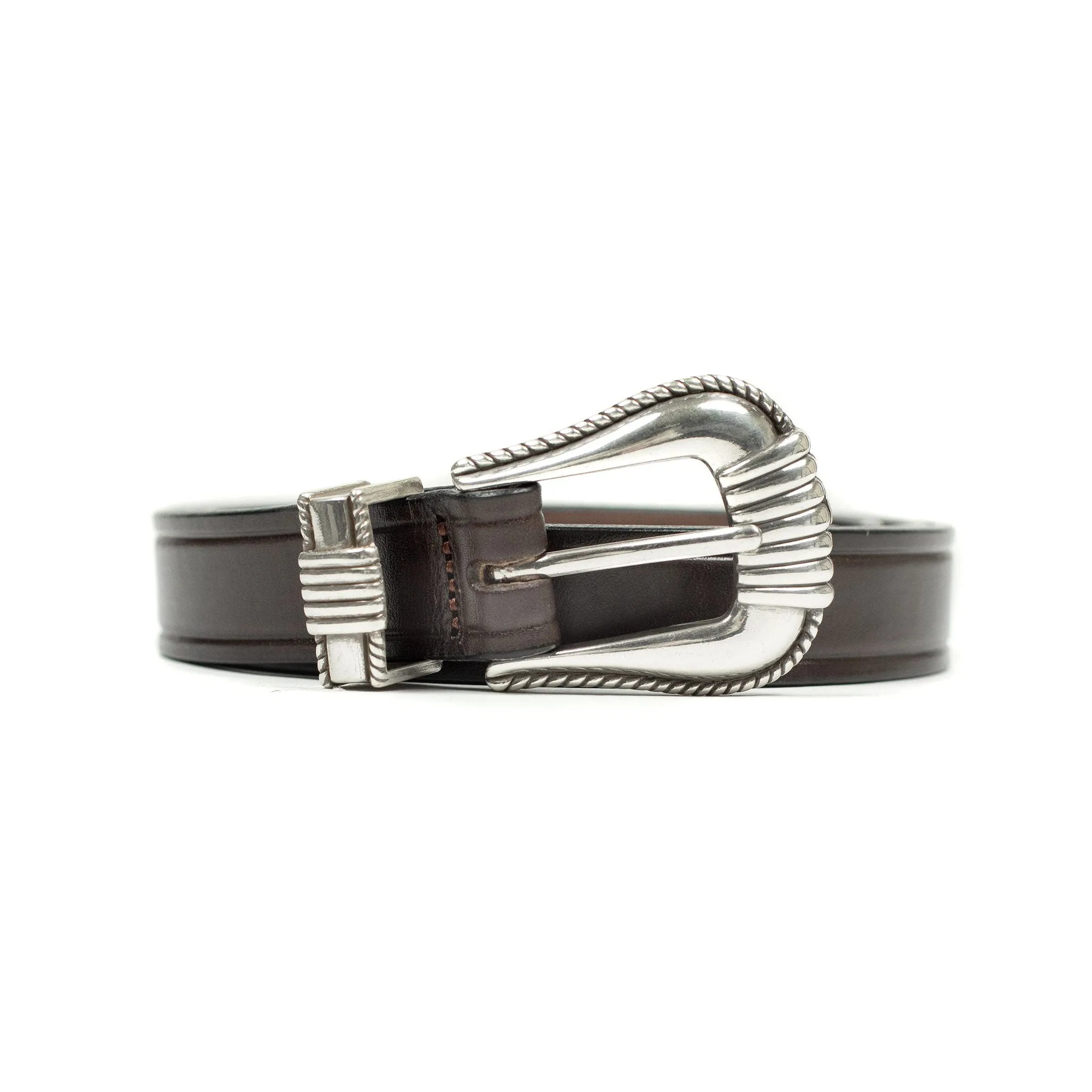 One-inch extended Western belt in havana brown leather (restock)