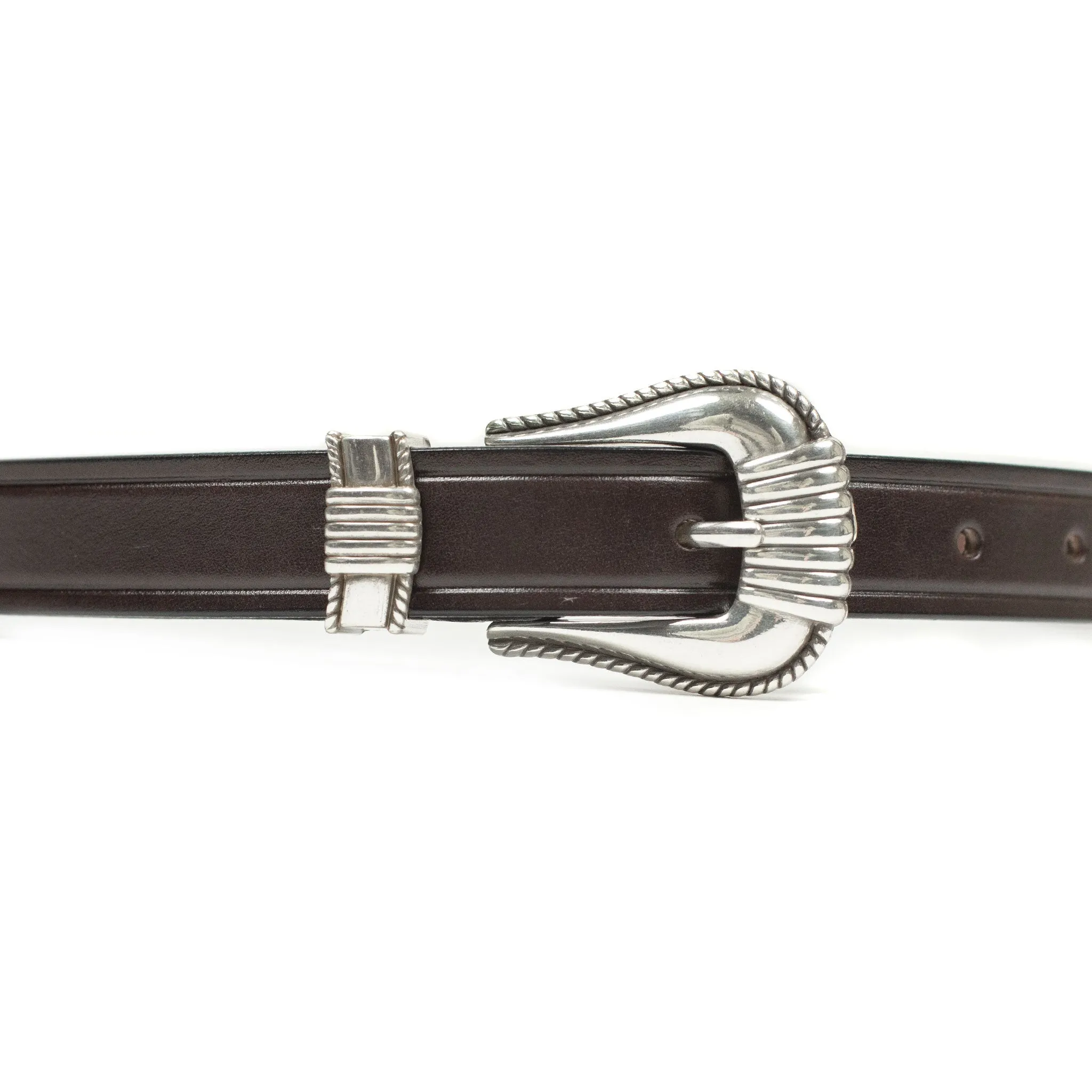 One-inch extended Western belt in havana brown leather (restock)