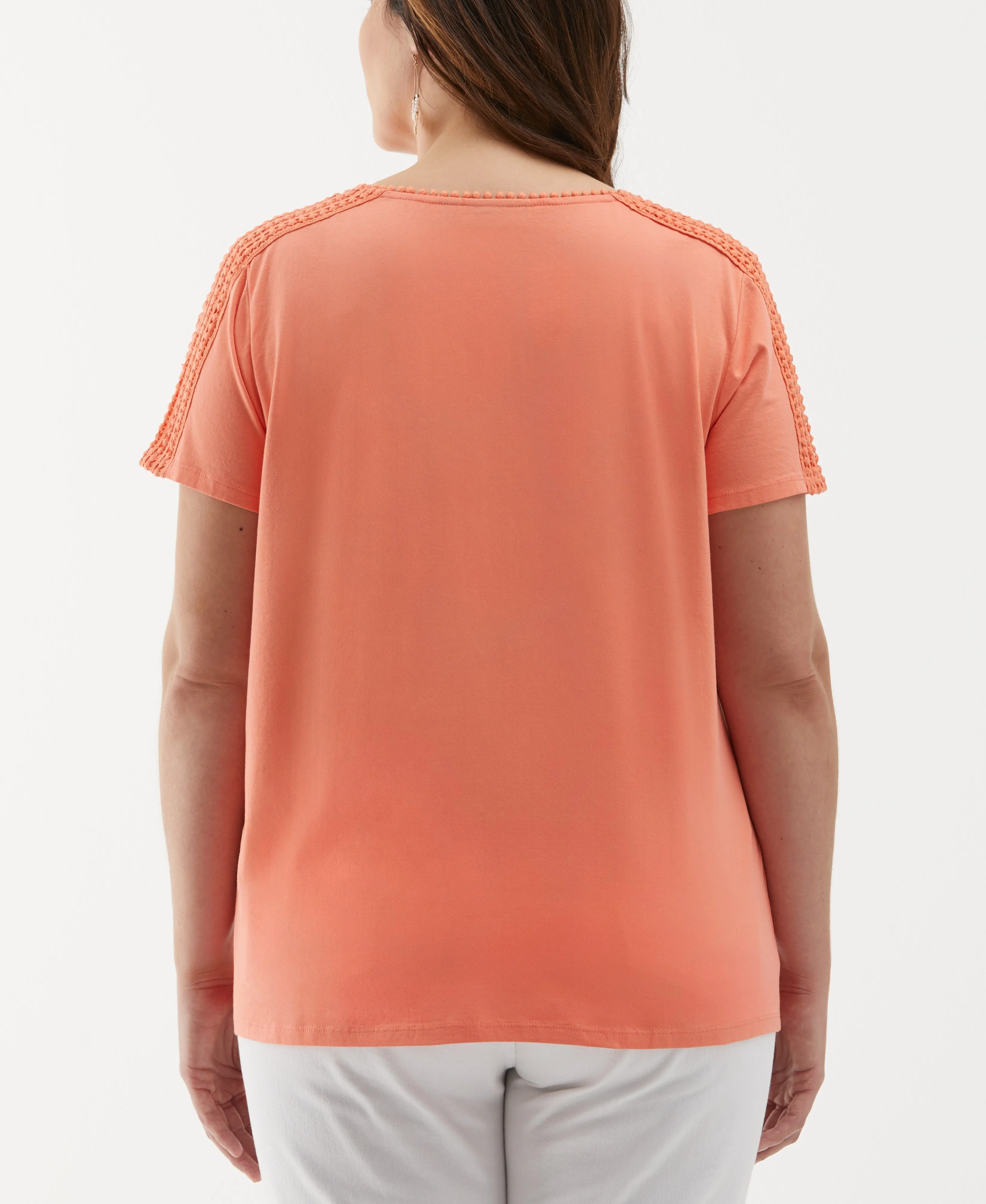 Plus Size Dot Trim Tee