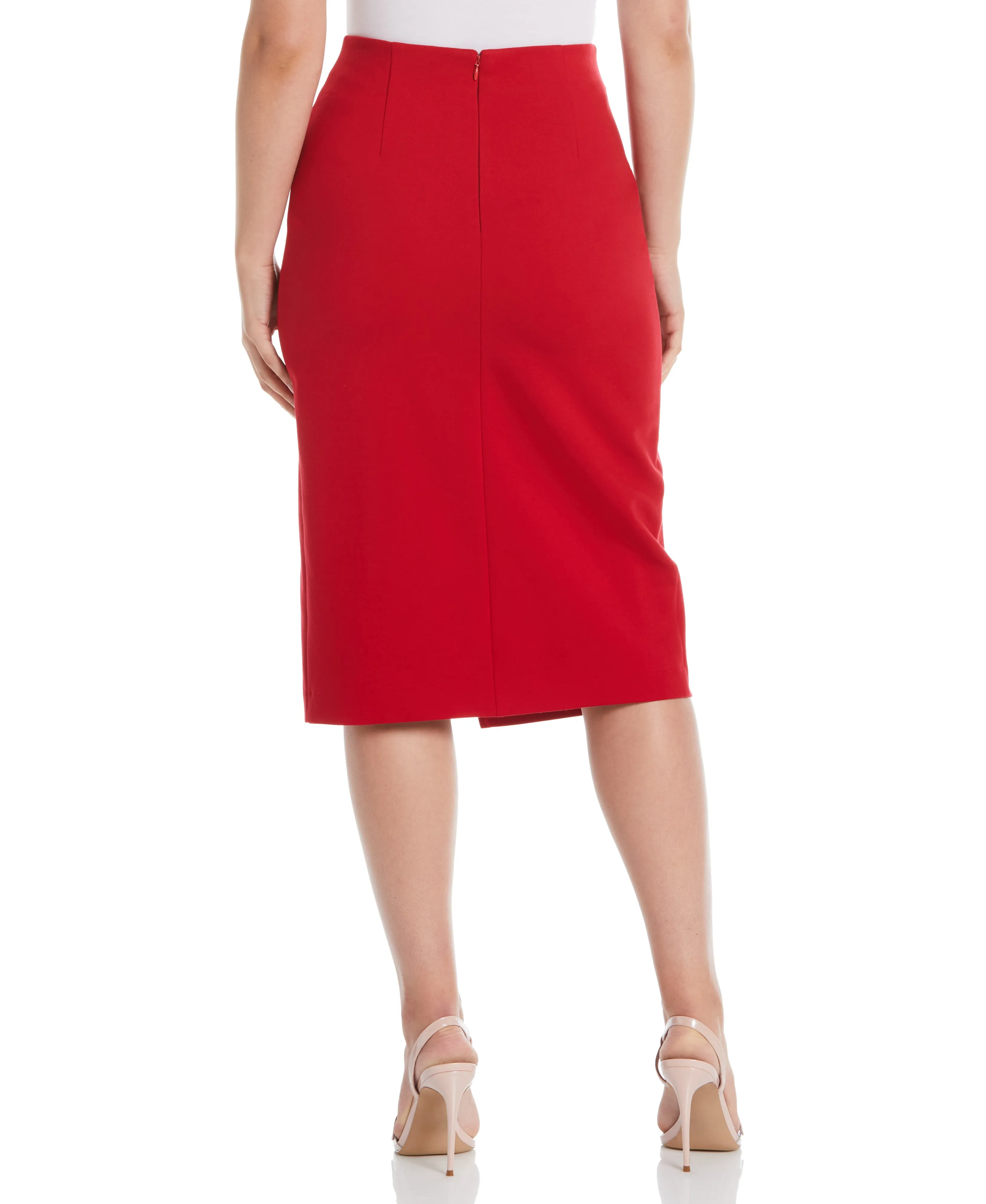 Plus Size Ponte Asymmetrical Wrap Skirt