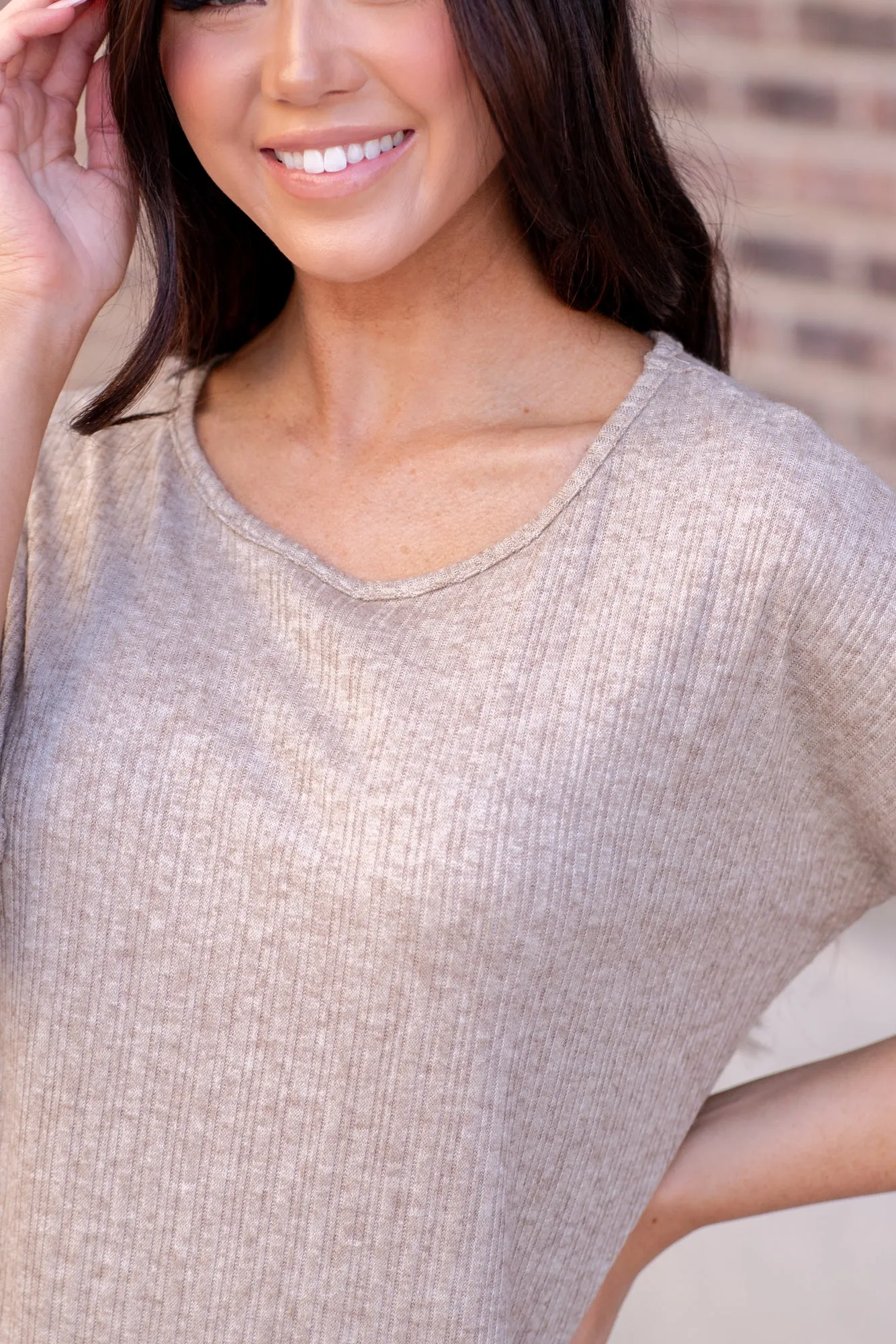 Relaxed Knit Top - Taupe