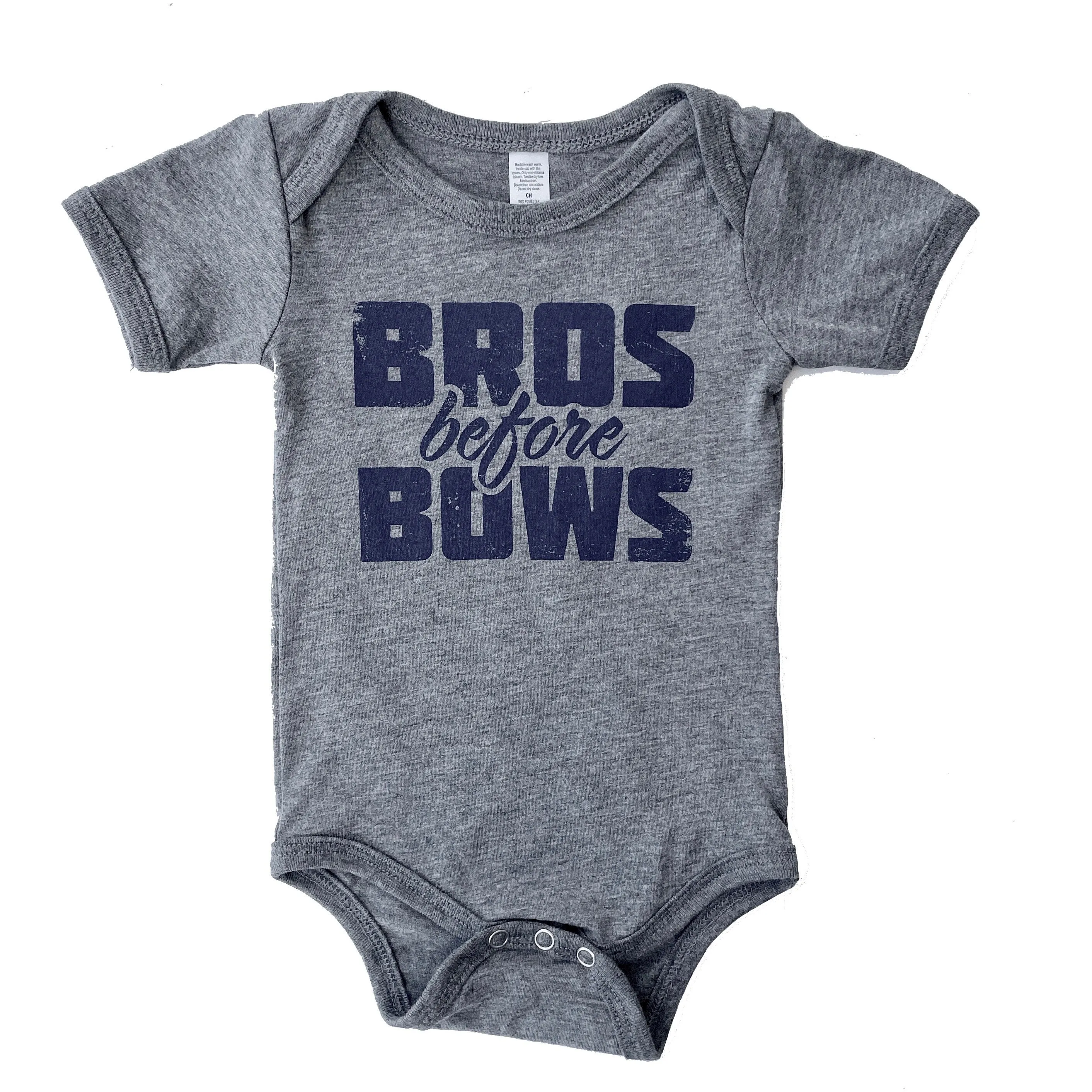 Roman & Leo - Bros Before Bows Onesie in Heather Grey