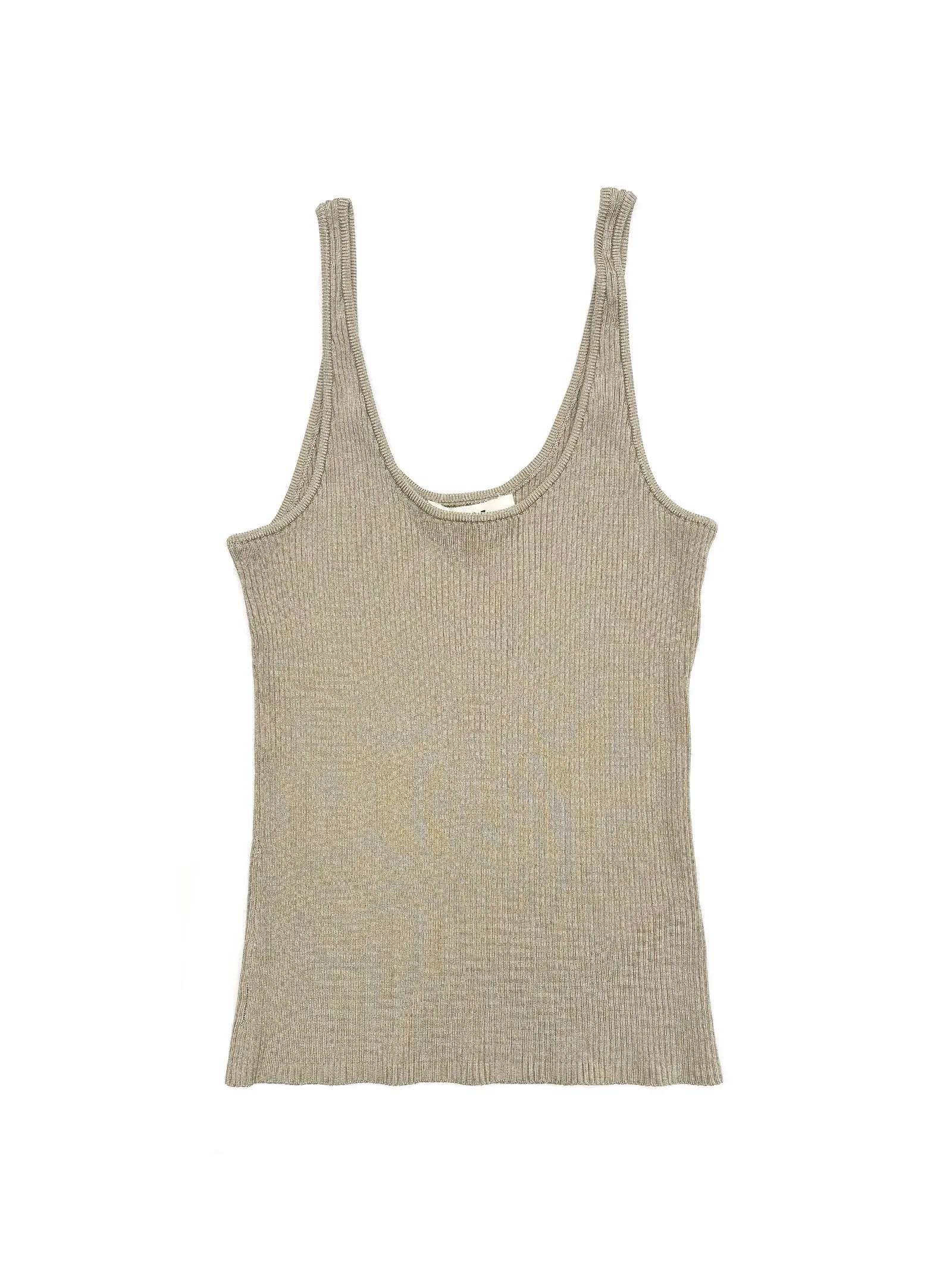 Slinky Rib Tank in Khaki