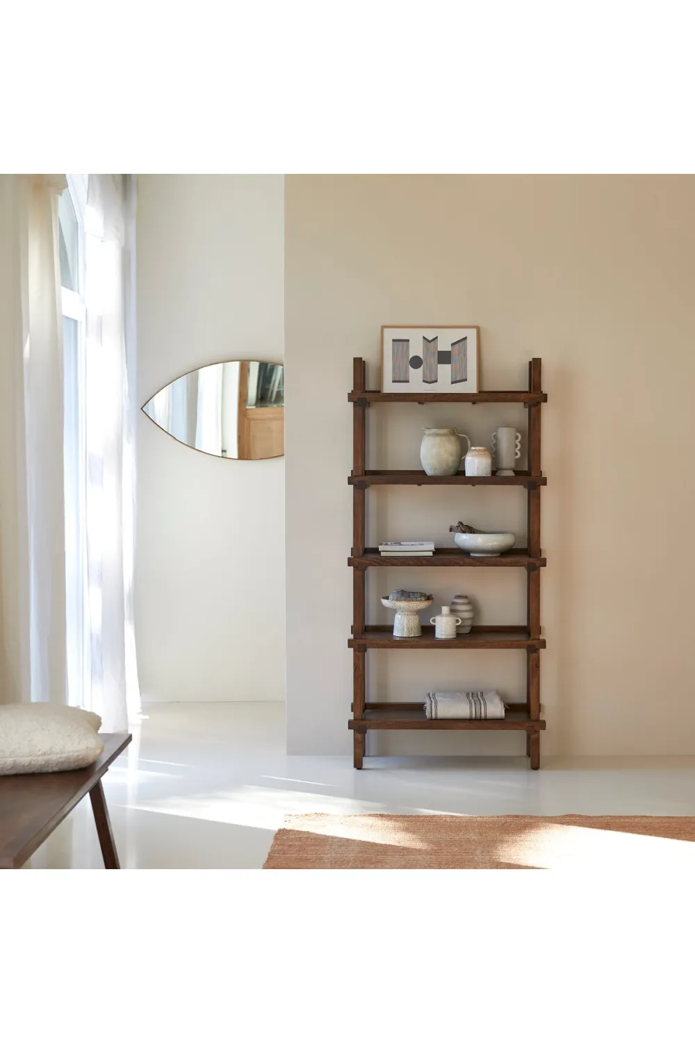 Solid Mango Ladder Bookcase | Tikamoon Arko