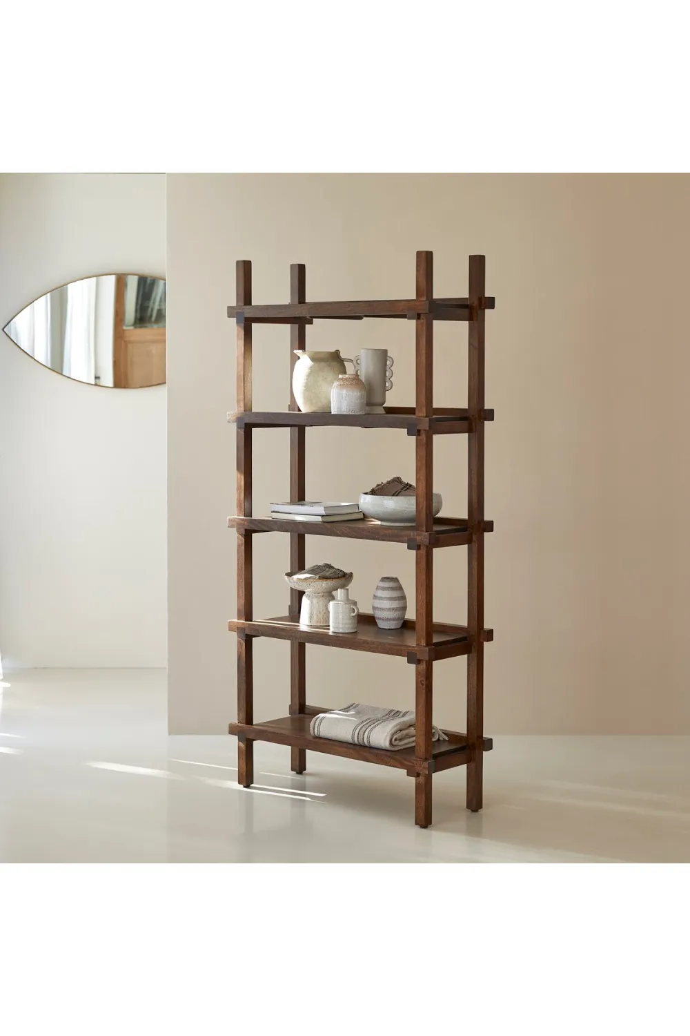 Solid Mango Ladder Bookcase | Tikamoon Arko