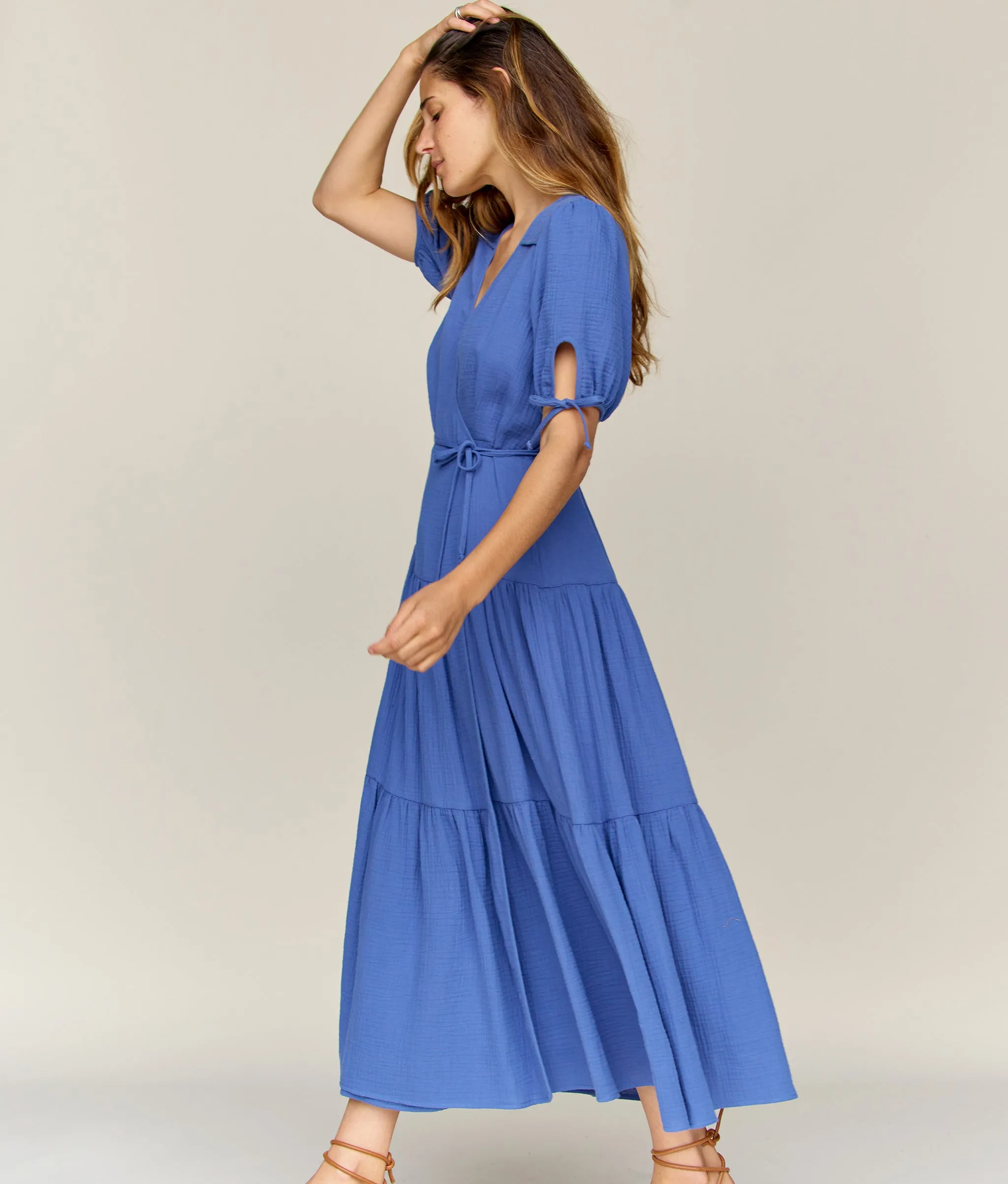 The Augusta Dress | Lapis Gauze