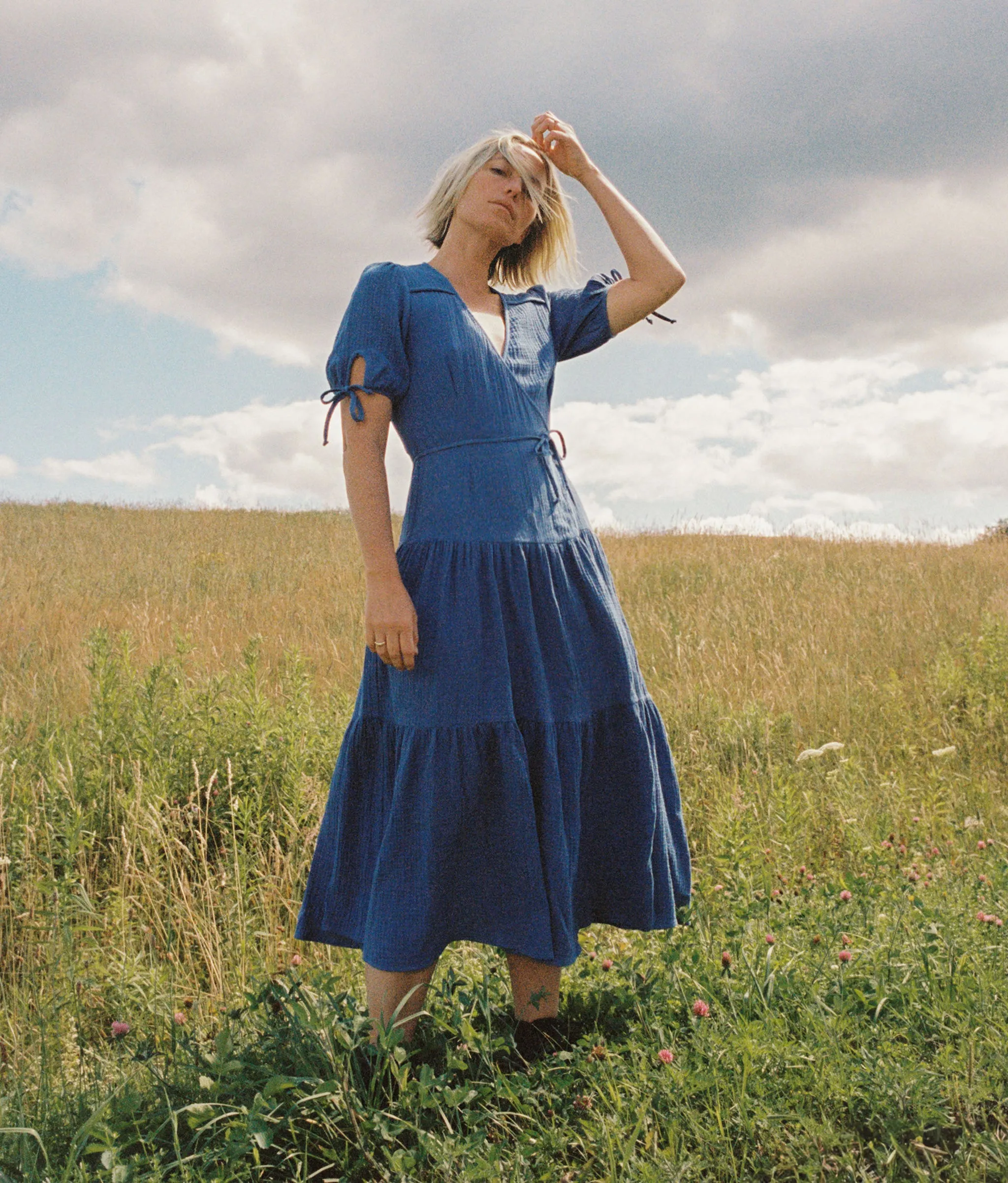 The Augusta Dress | Lapis Gauze