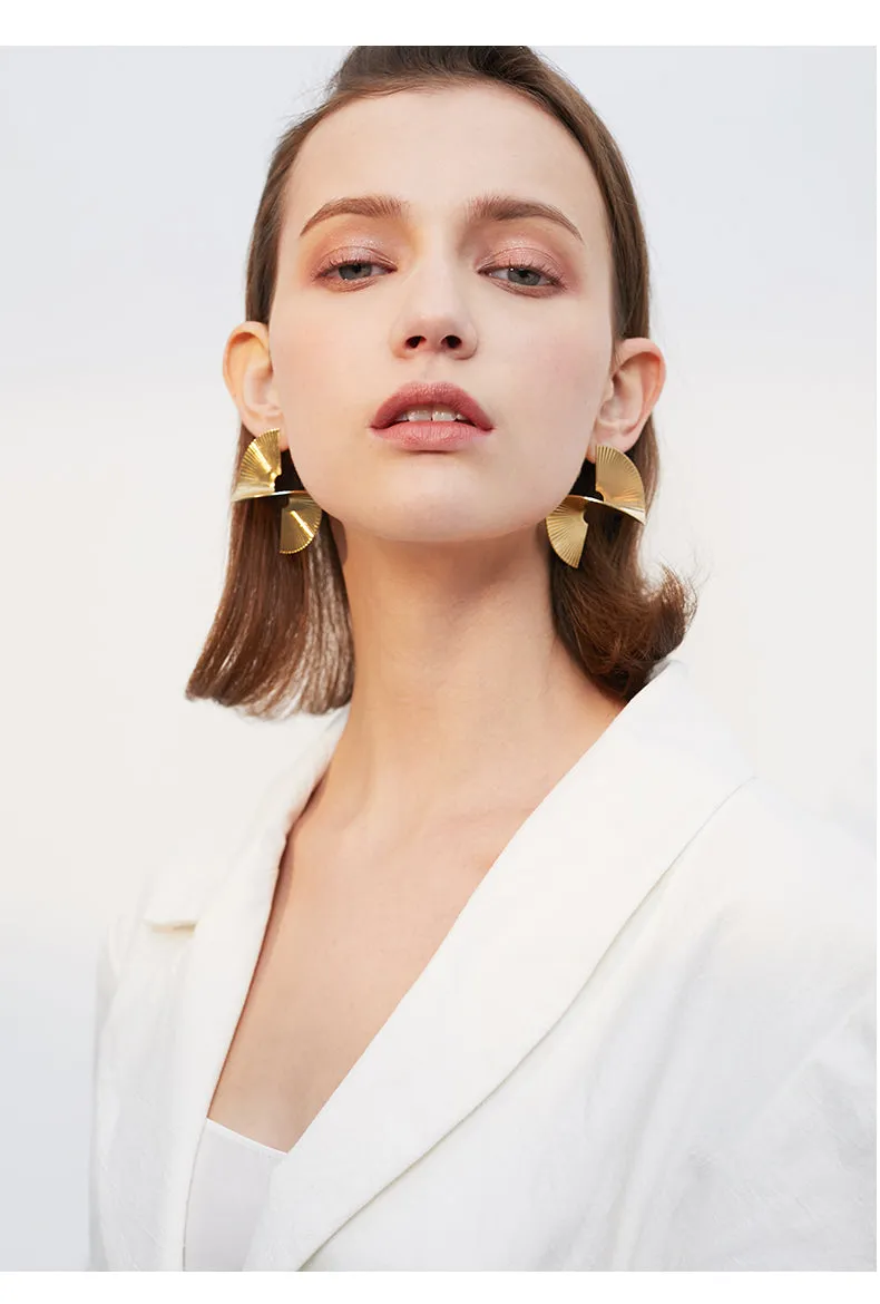 Trendy circular geometric pattern earrings personality temperament fashion all-match earrings earrings